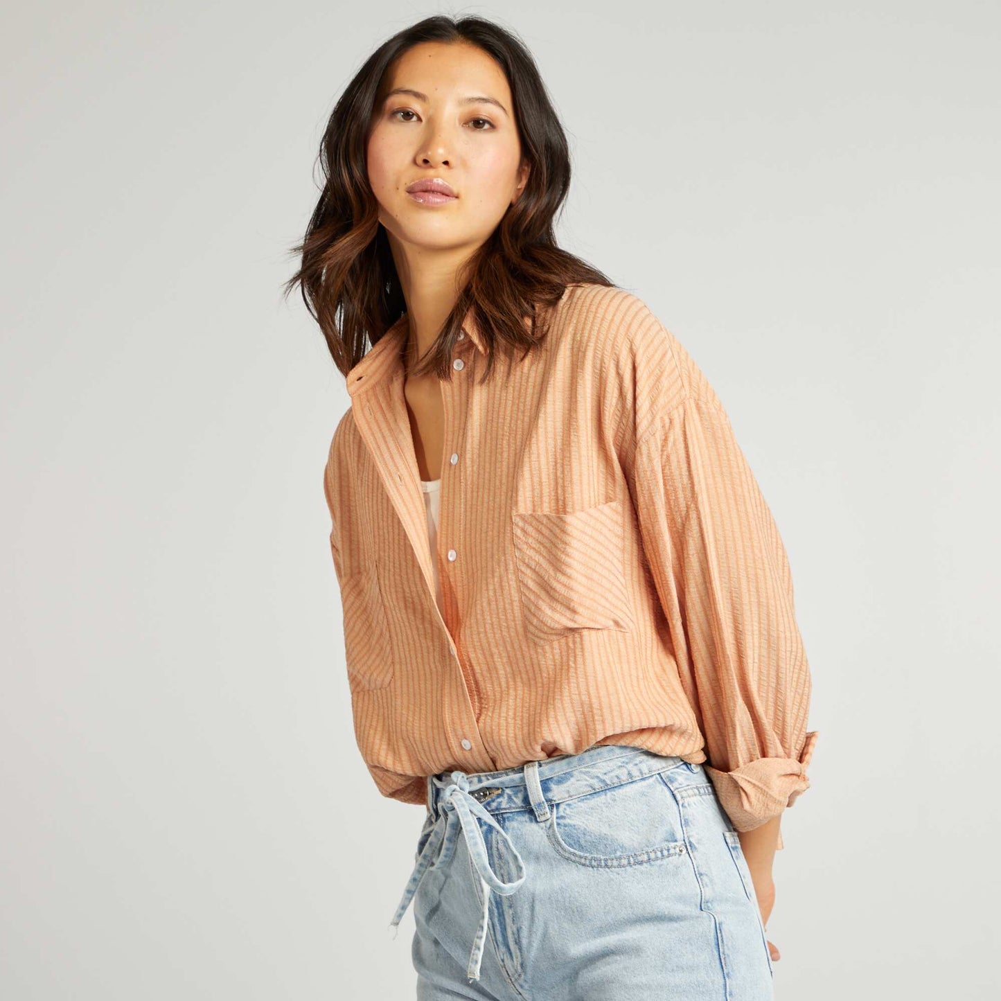 Camisa vaporosa corte oversize ROSA