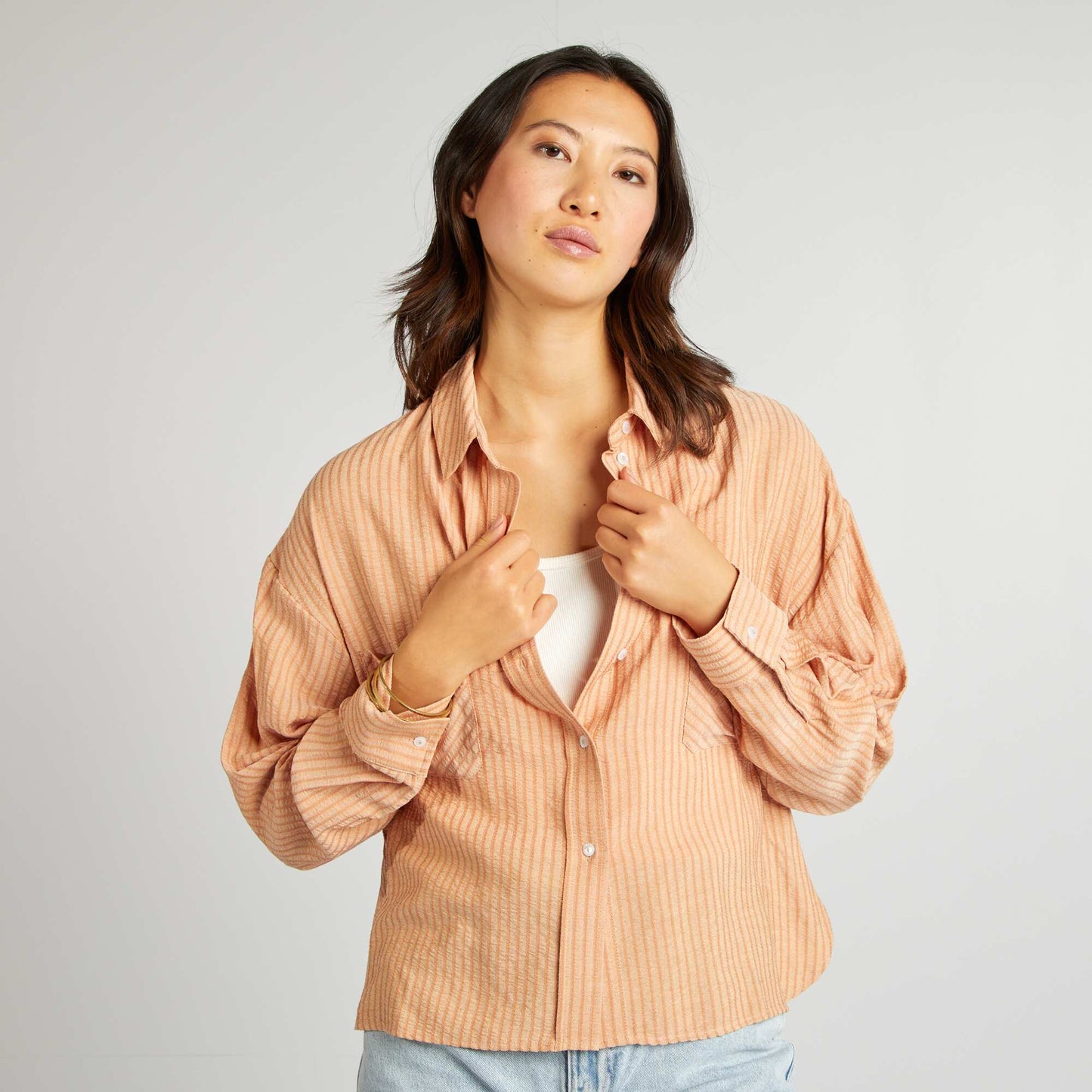 Camisa vaporosa corte oversize ROSA