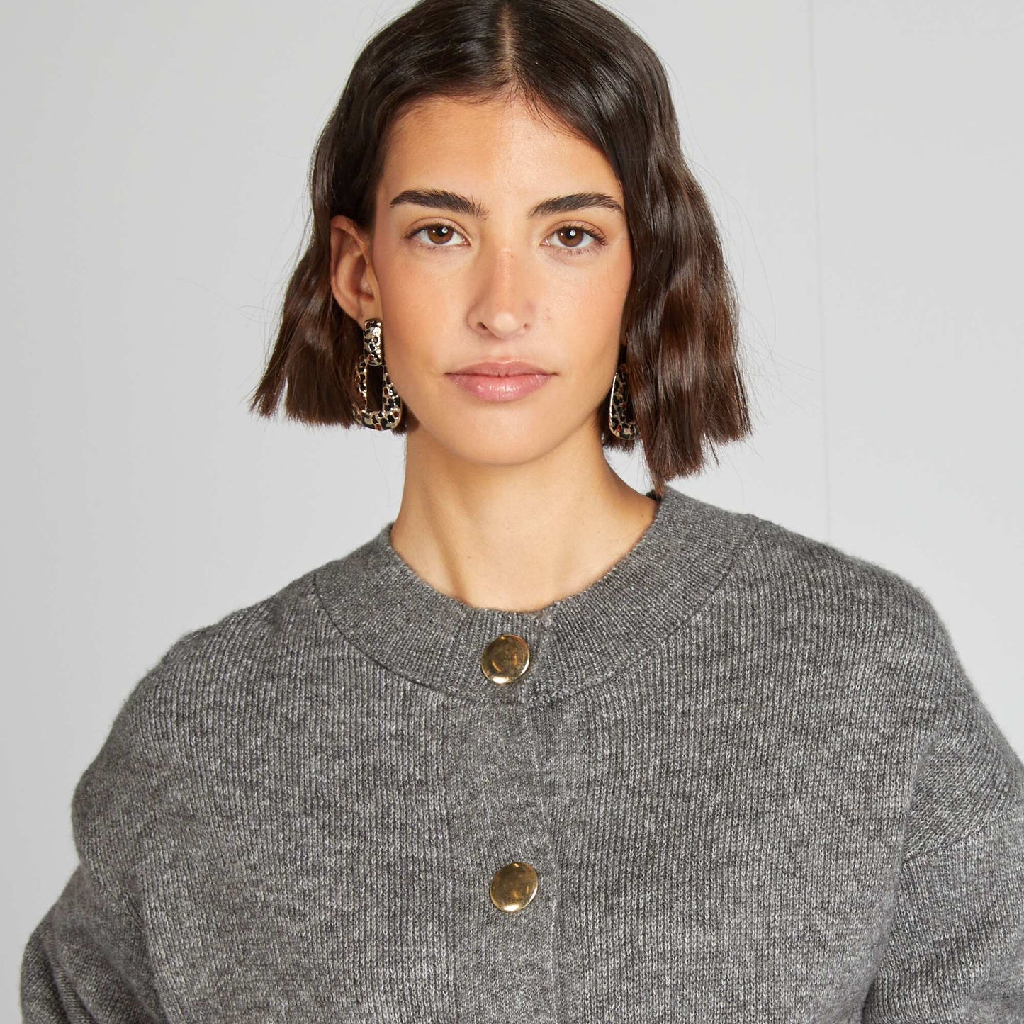 Chaqueta de punto fino GRIS