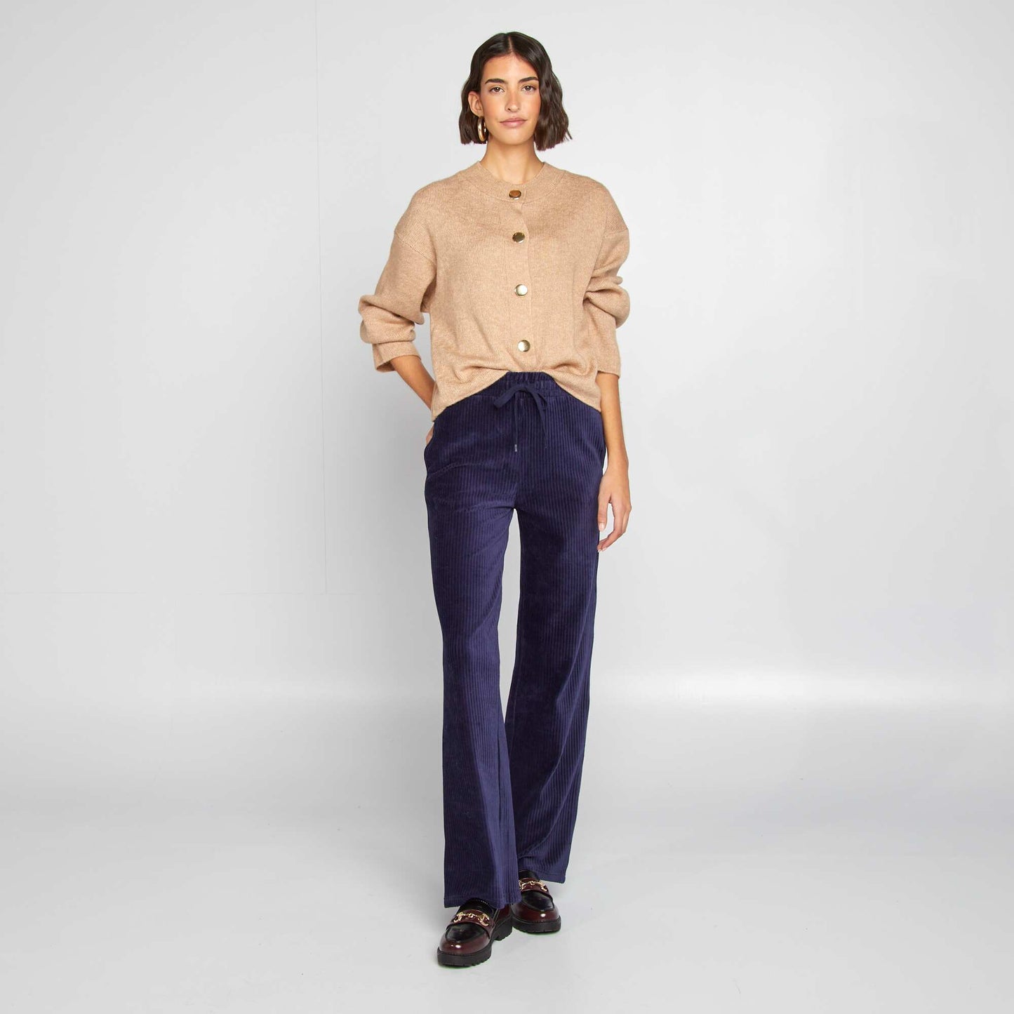 Chaqueta de punto fino BEIGE