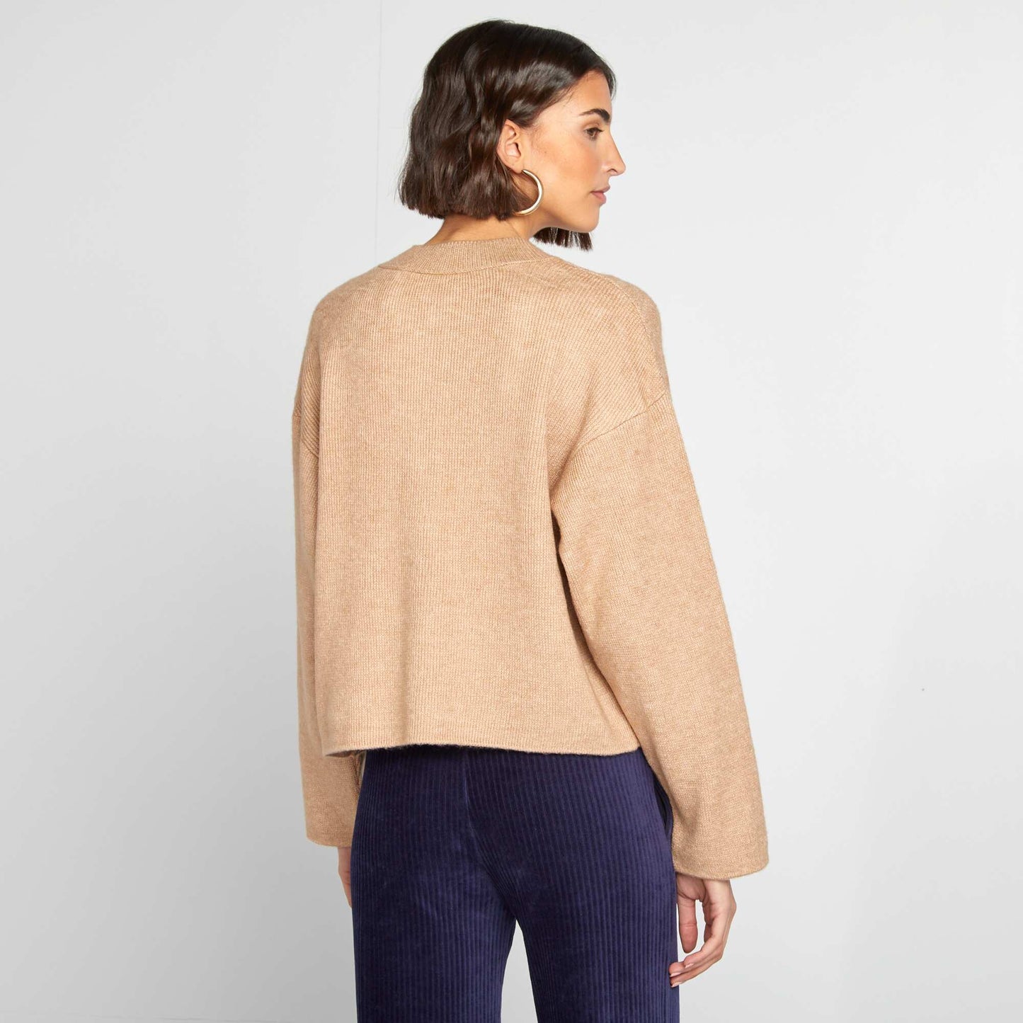 Chaqueta de punto fino BEIGE