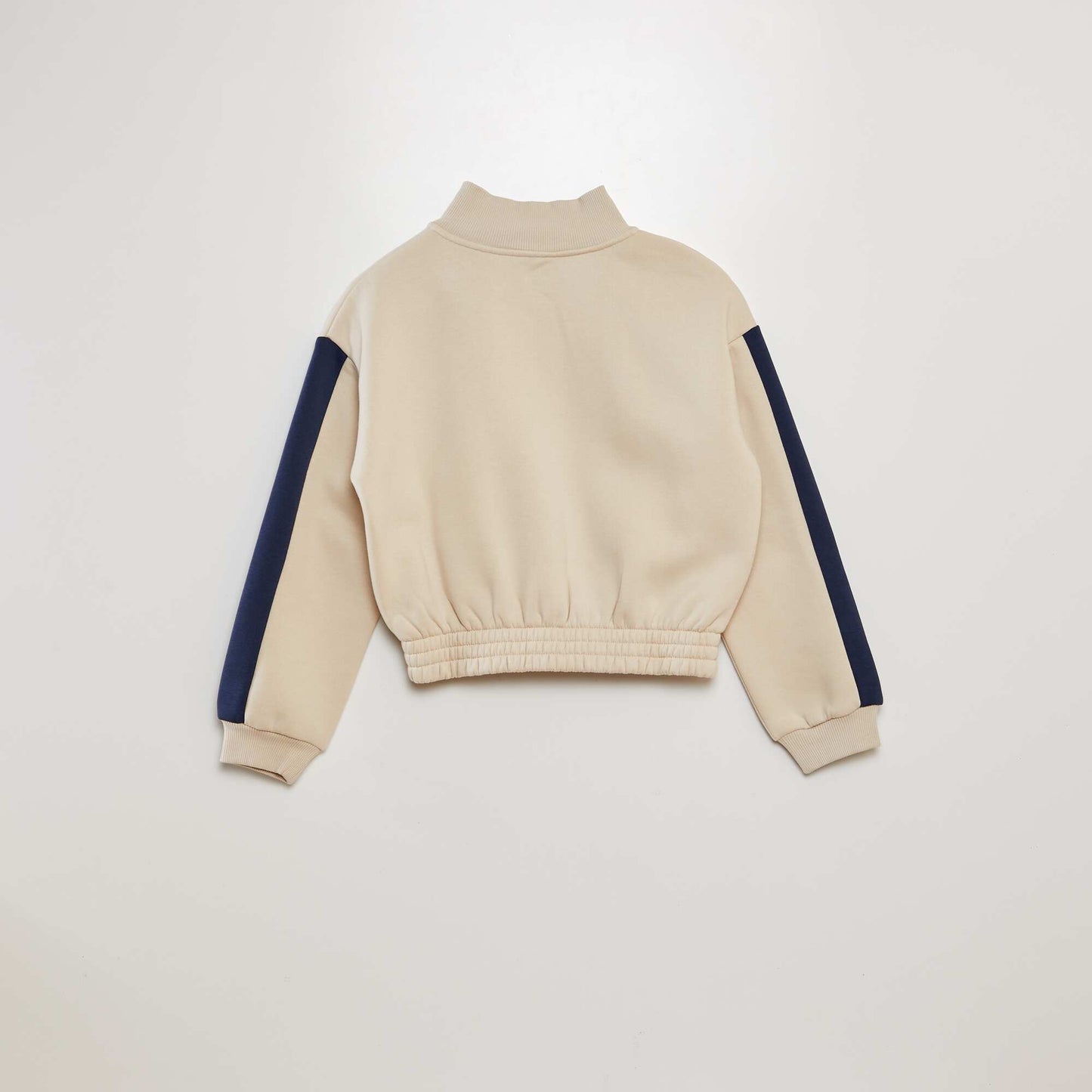 Buzo con cremallera estilo 'campus' BEIGE