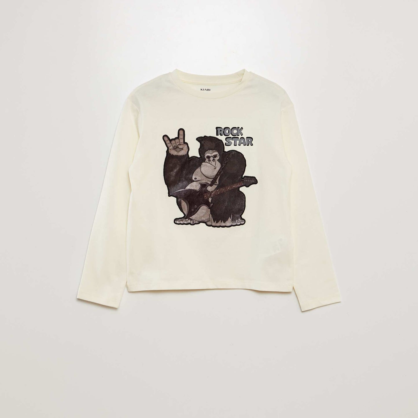 Camiseta estampada de manga larga BEIGE