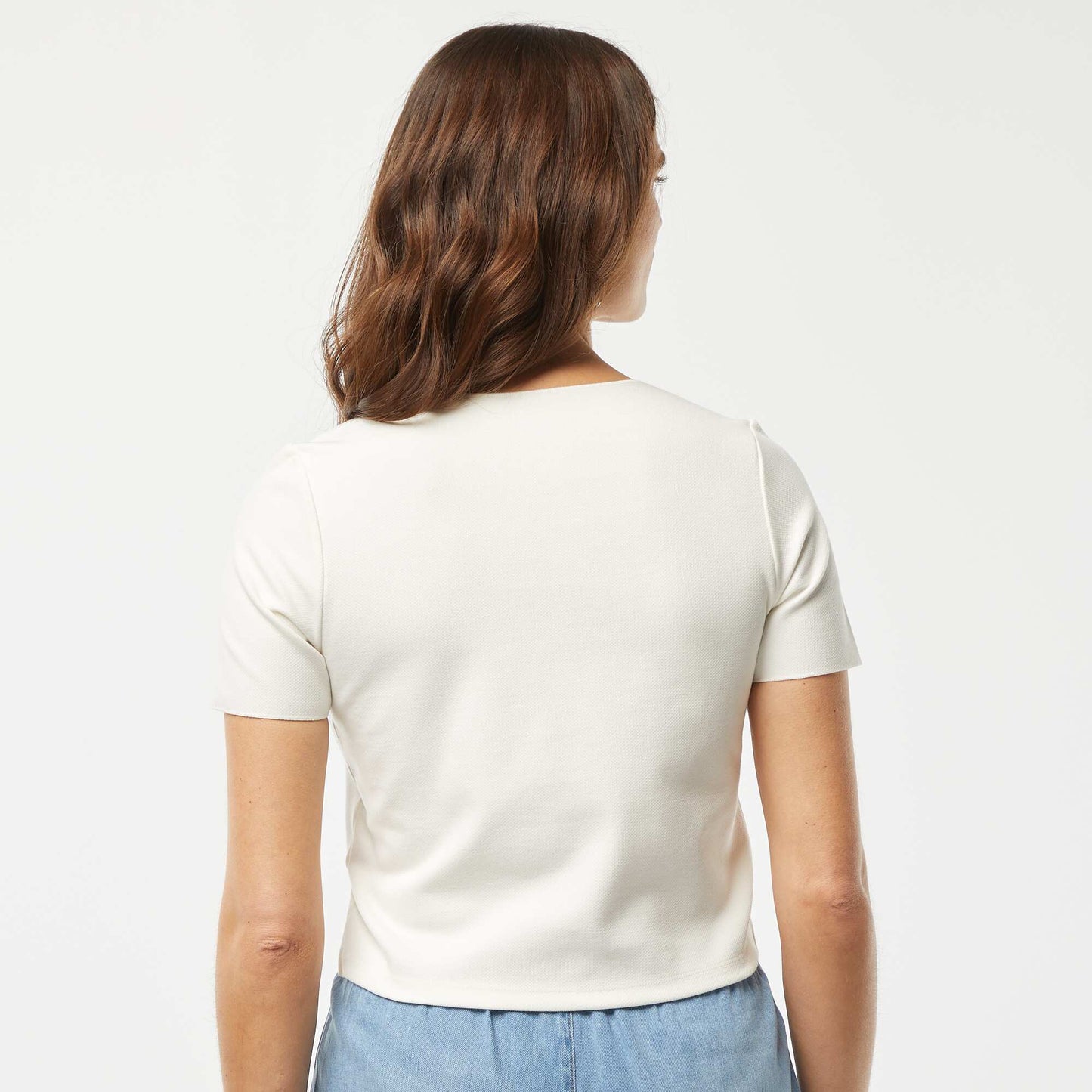Camiseta con bordado en el bajo BLANCO