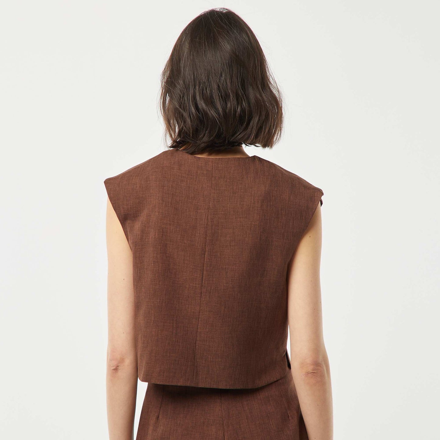 Chaleco liso MARRON