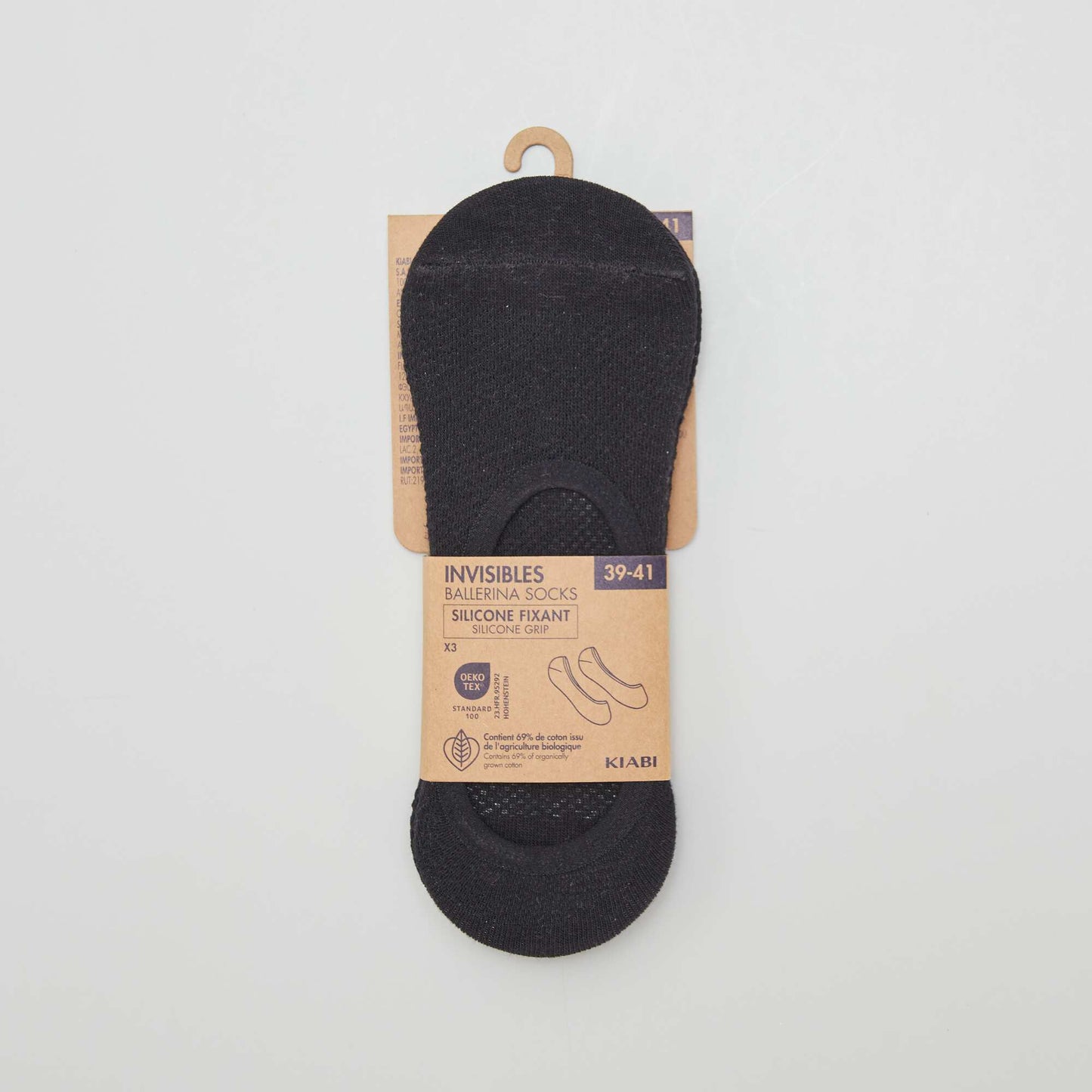 Juego de 3 pares de medias invisibles negro