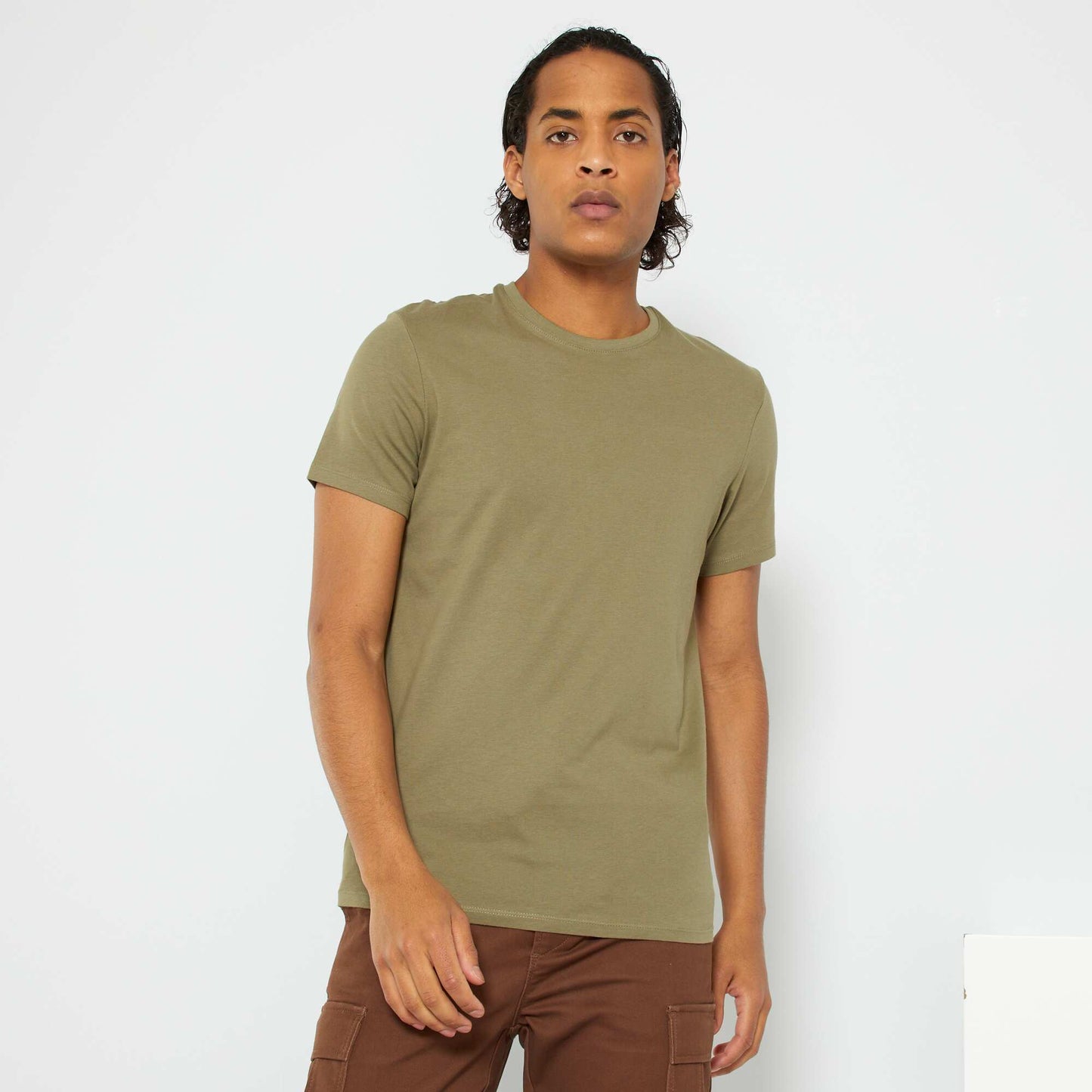 Camiseta recta de punto lisa VERDE