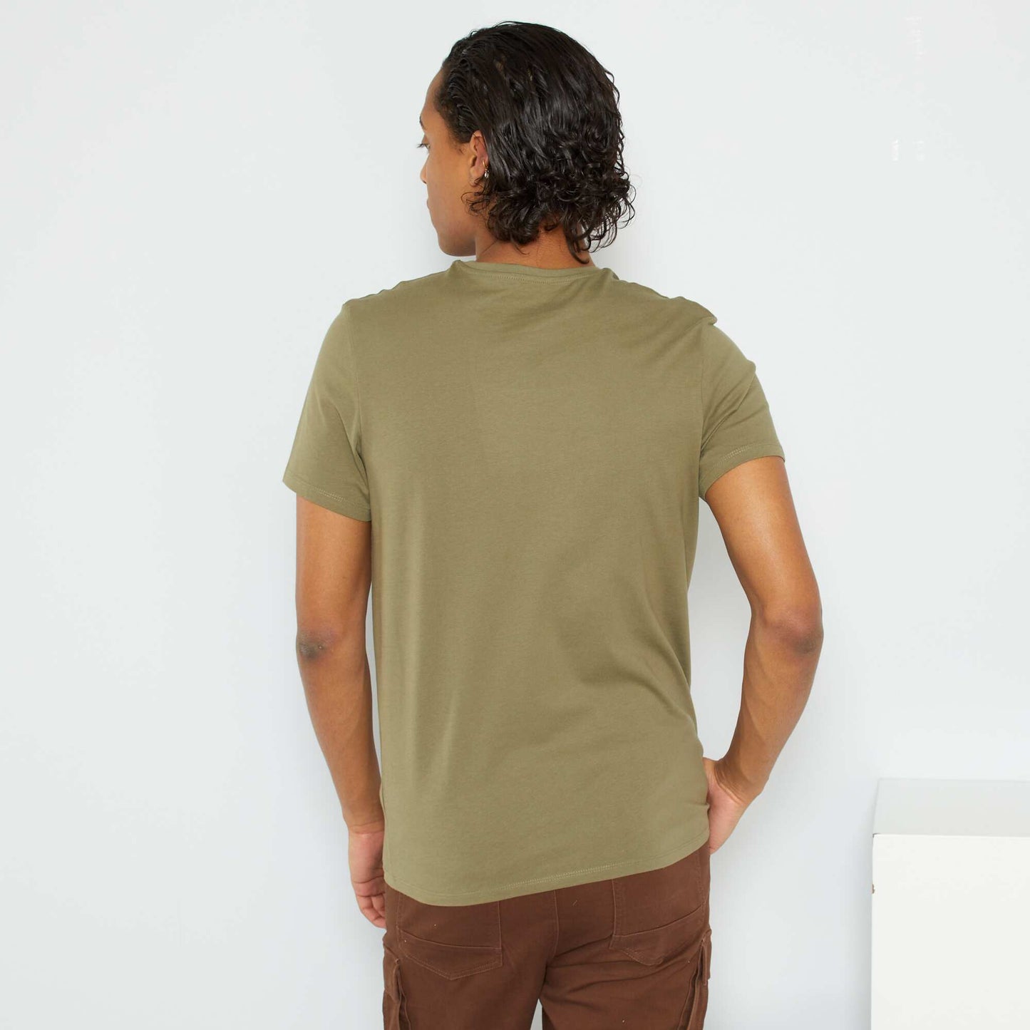 Camiseta recta de punto lisa VERDE