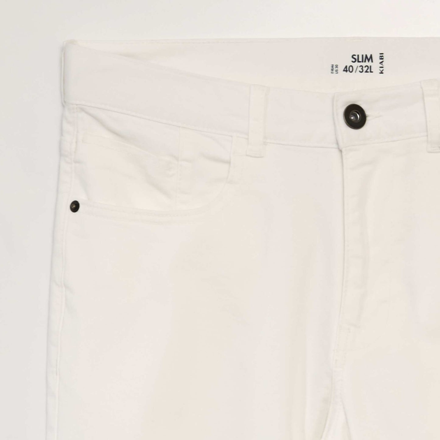 Pantalón chino slim con 5 bolsillos - L32 BLANCO