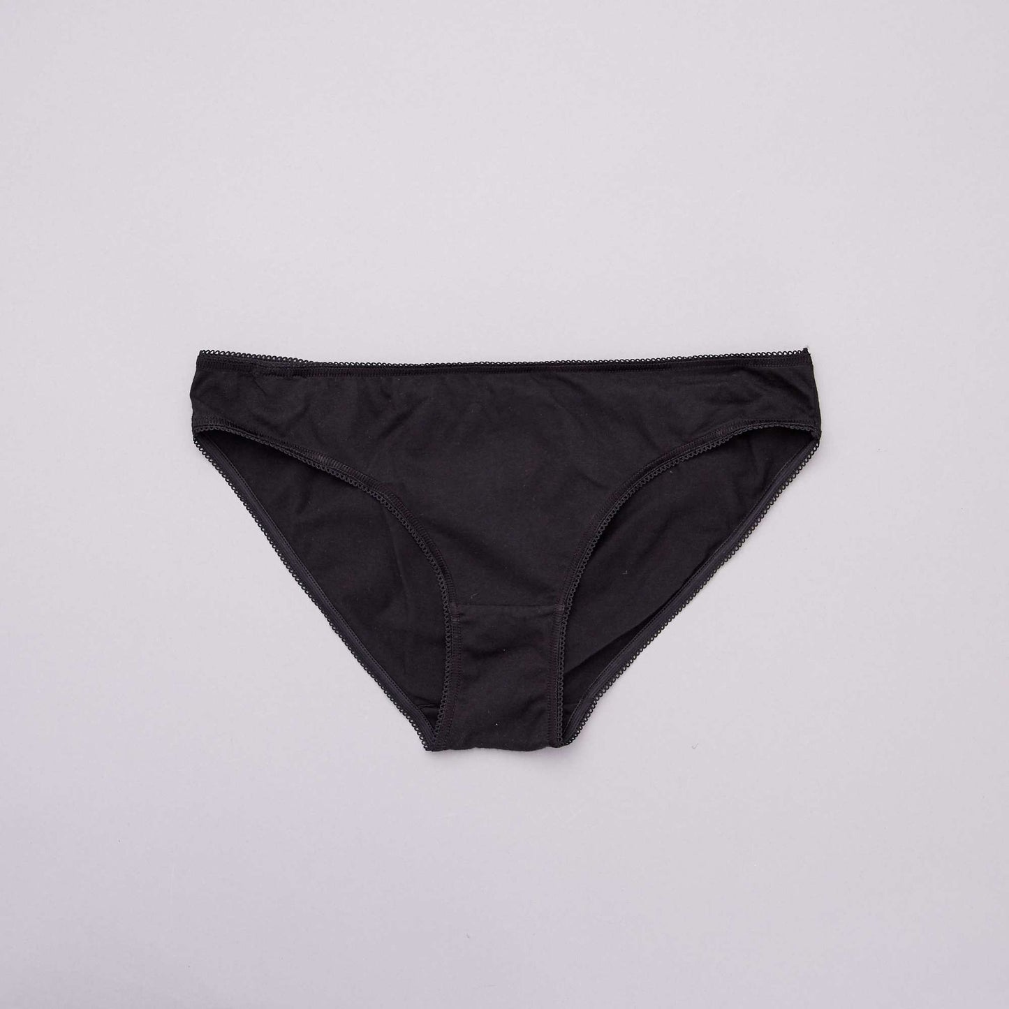 Pack de 5 braguitas de algodón liso Negro