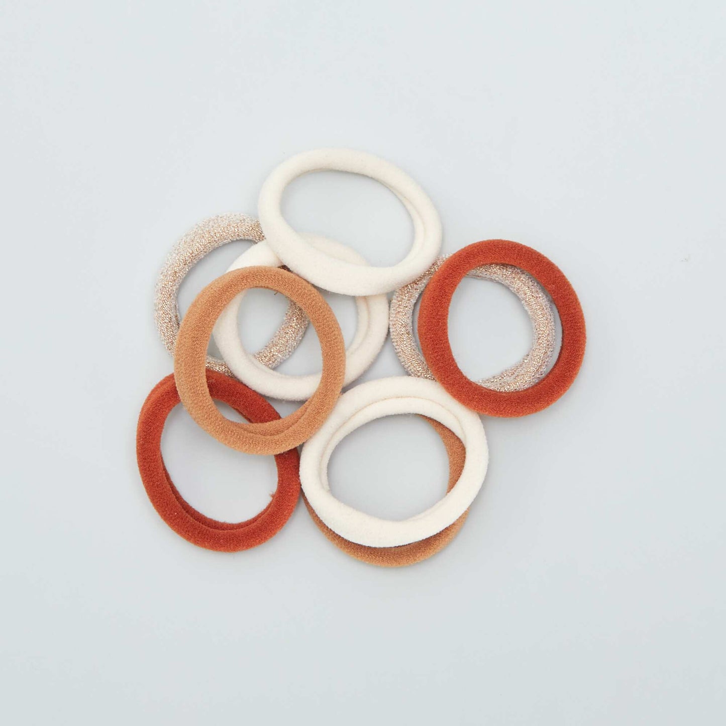 Pack de 10 gomas para el pelo BEIGE
