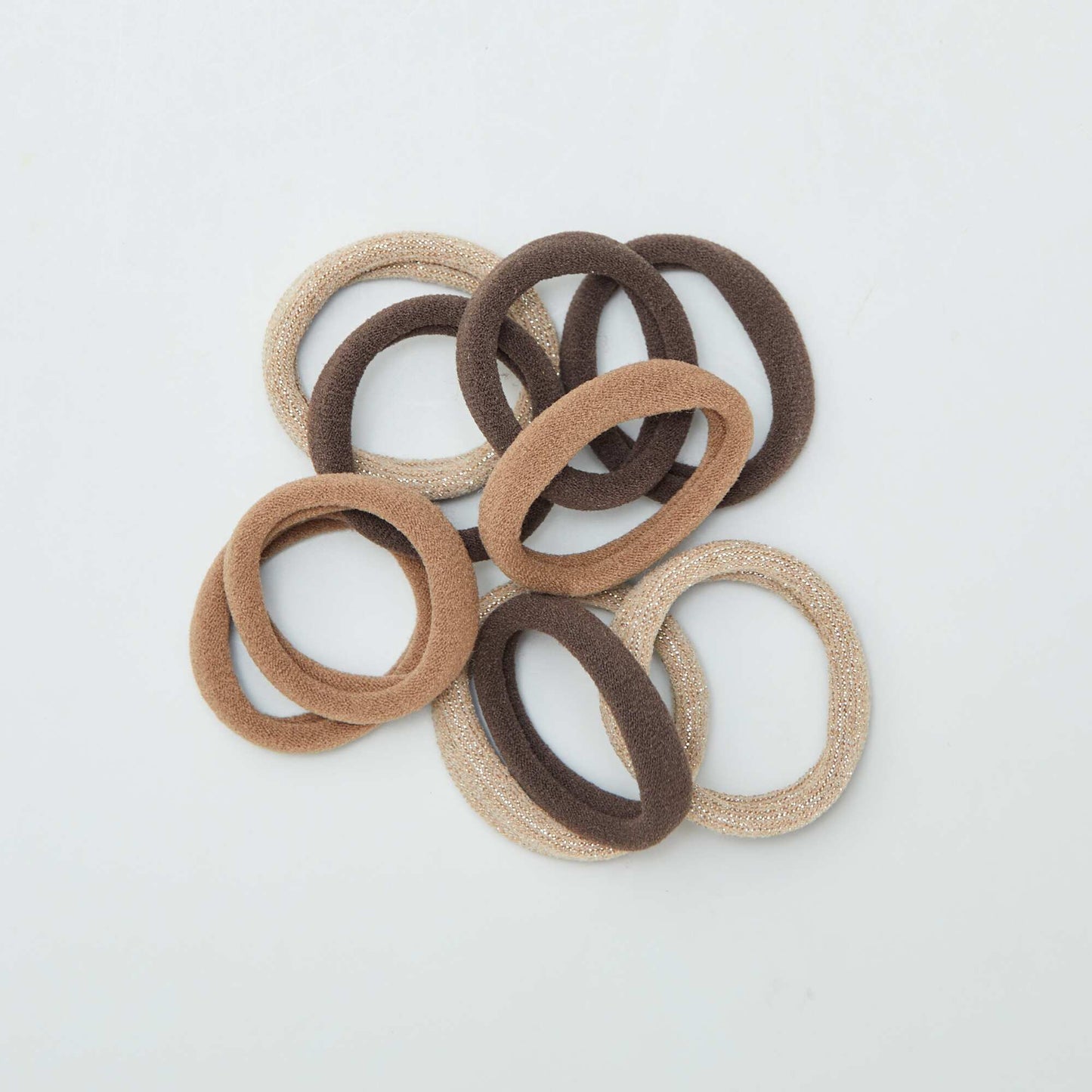 Pack de 10 gomas para el pelo MARRON
