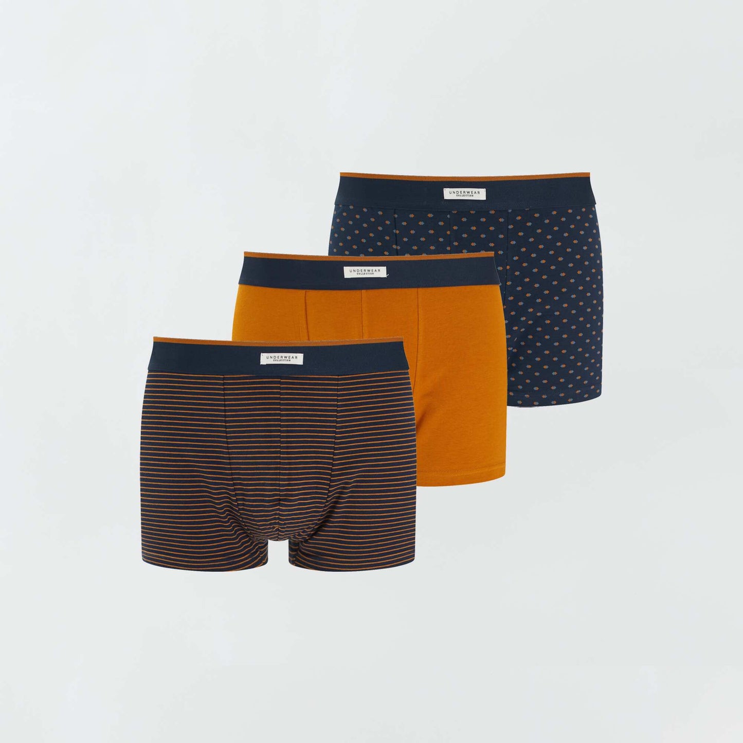 Pack de 3 bóxers de algodón AZUL
