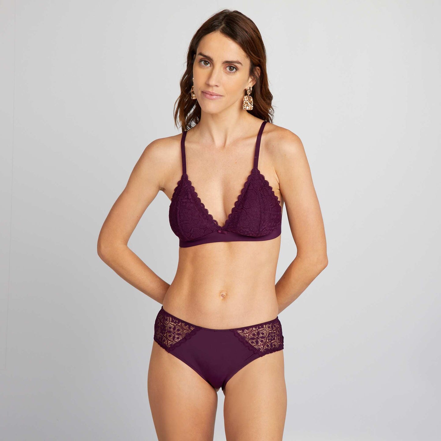 Culotte de microfibra y encaje PURPURA