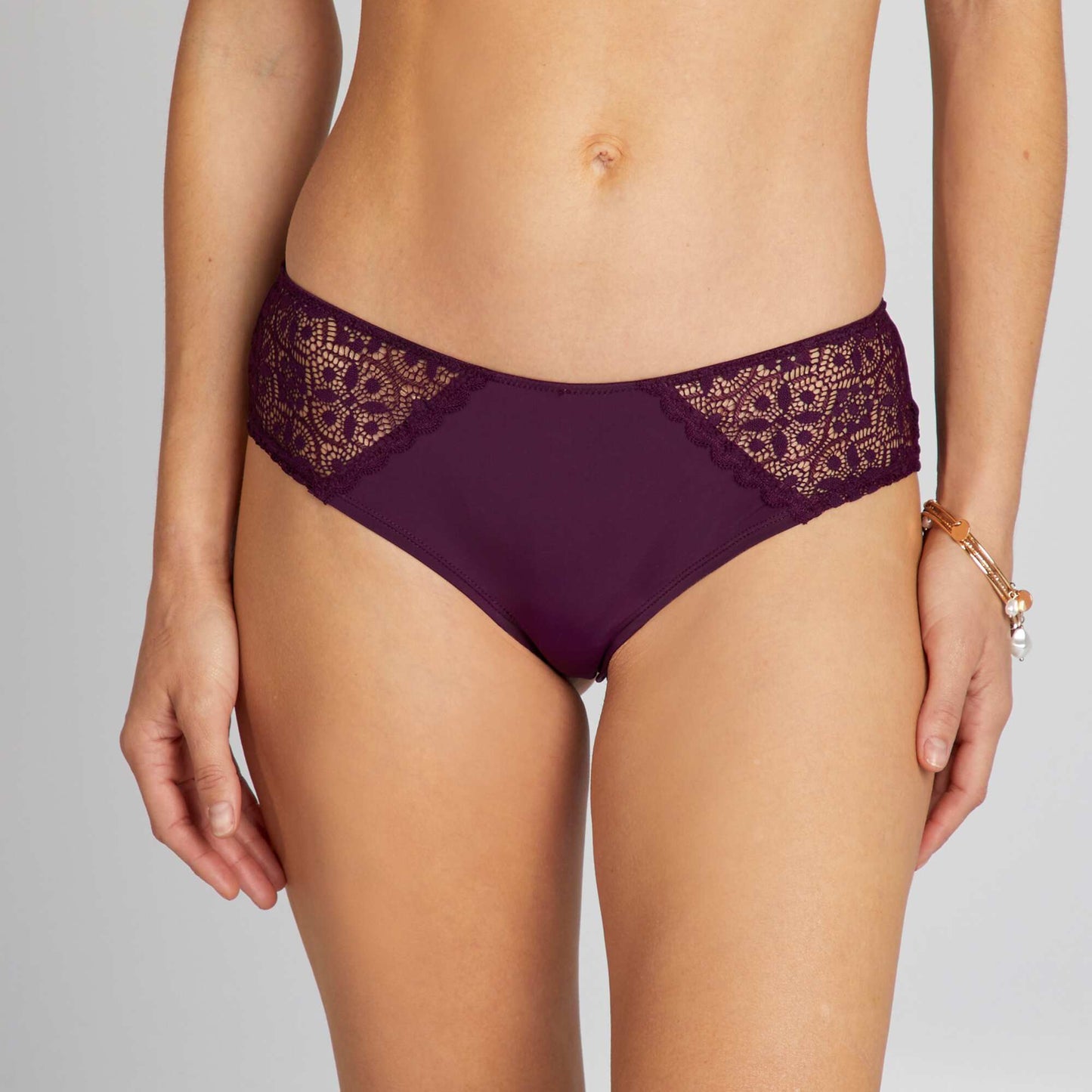 Culotte de microfibra y encaje PURPURA