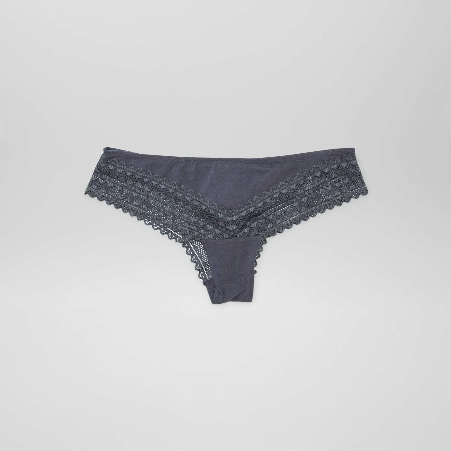Pack de 3 braguitas brasileñas de algodón y encaje AZUL