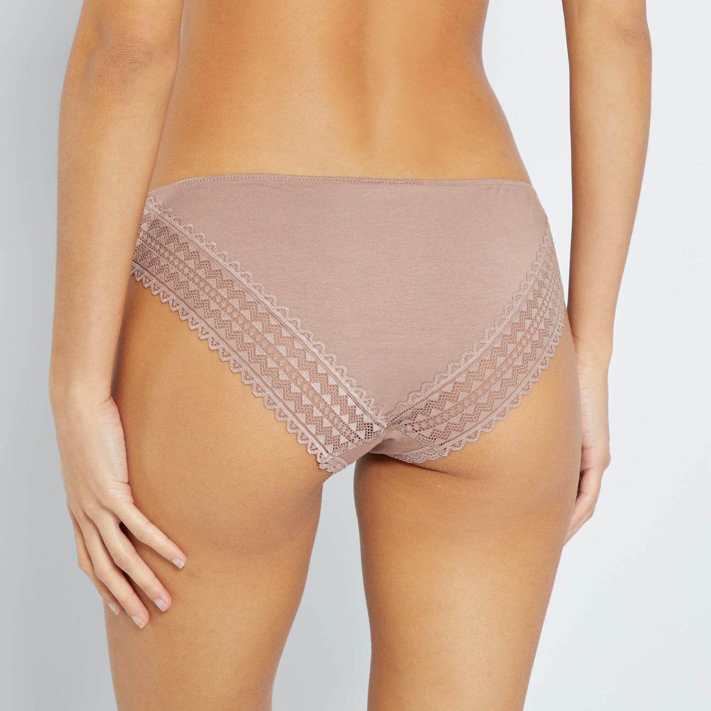 Pack de 3 braguitas de algodón y encaje ROSA