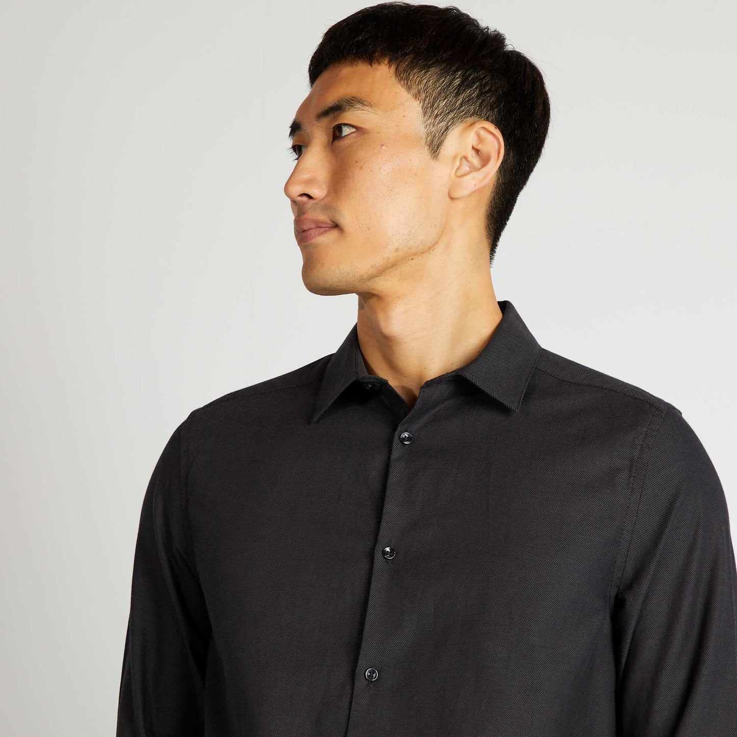 Camisa recta lisa GRIS