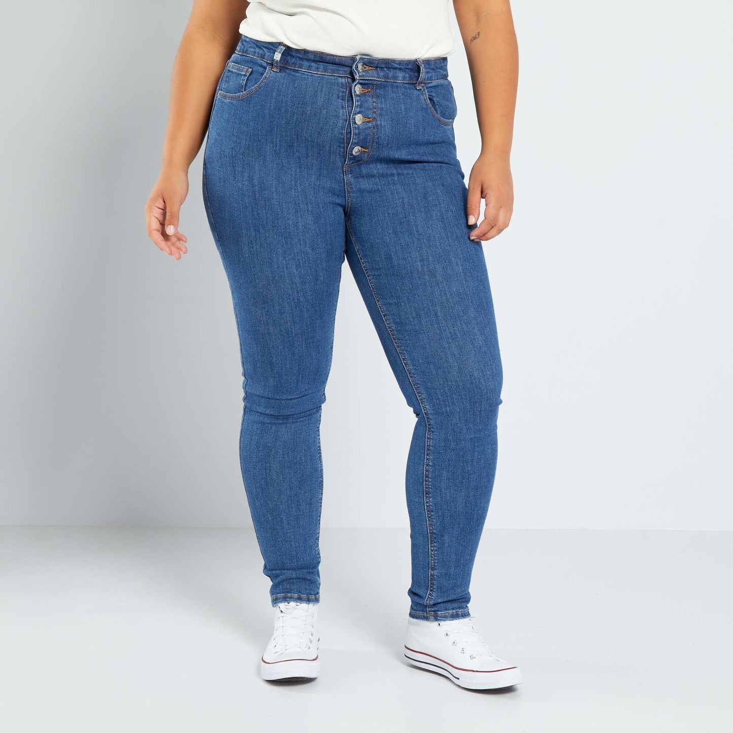 Pantalón skinny elástico - 5 bolsillos - L30 AZUL