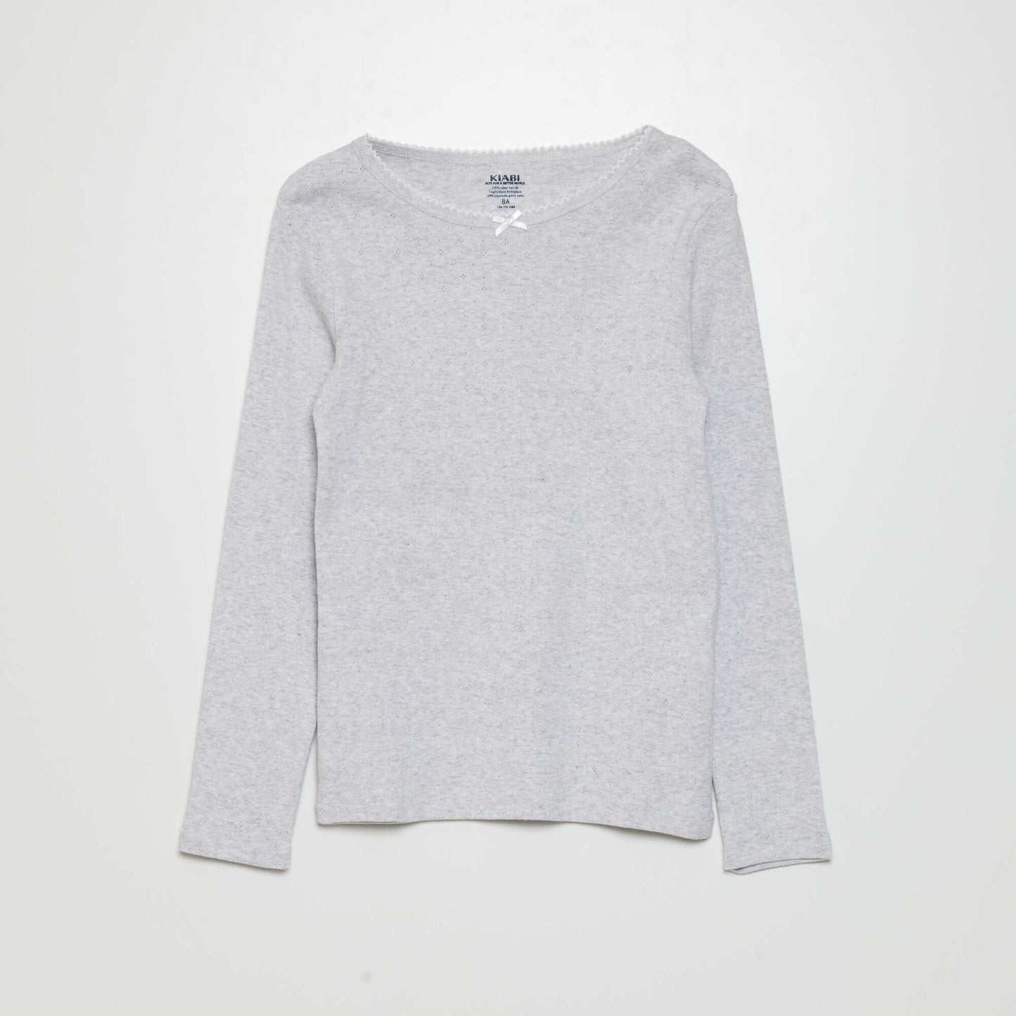 Camiseta de punto pointelle BLANCO