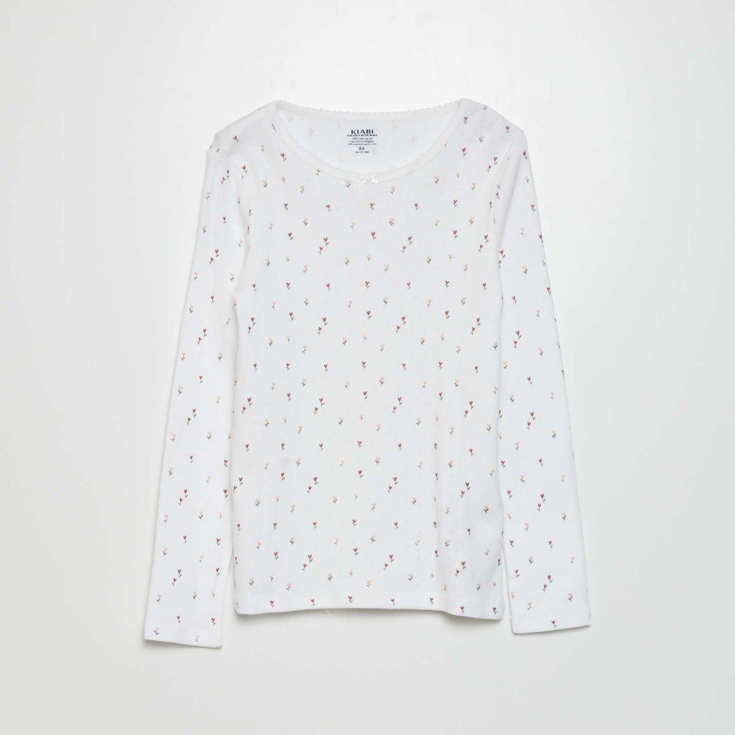 Camiseta de punto pointelle BLANCO