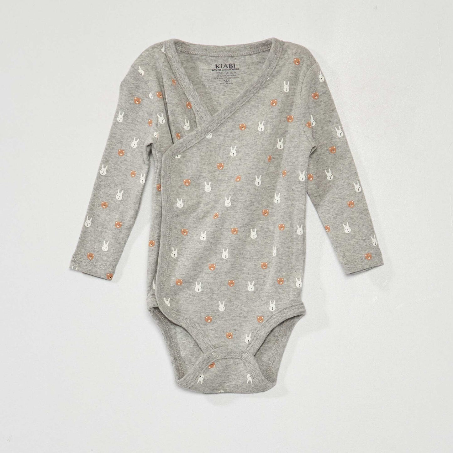Pack de 3 bodies de punto canal - 3 piezas Blanco/Gris