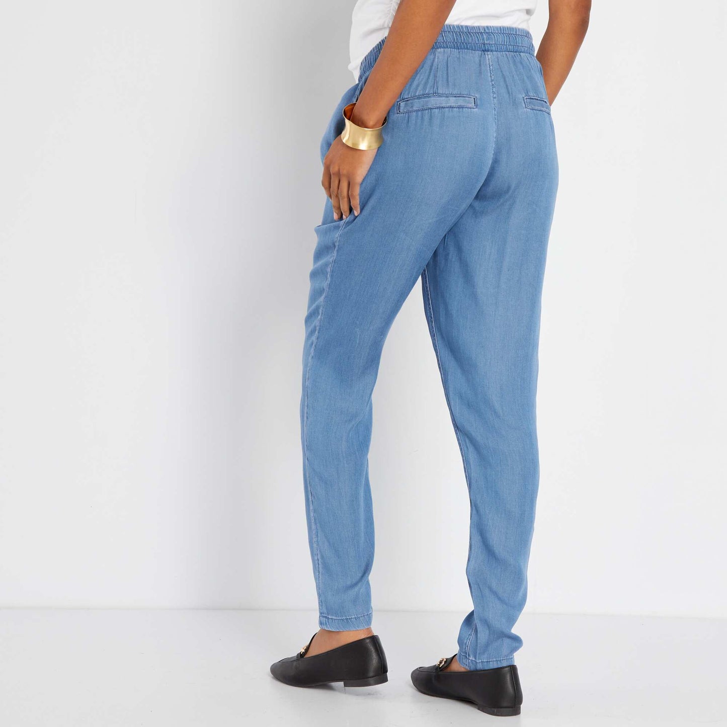 Pantalon maternidad vaporoso y ligero AZUL