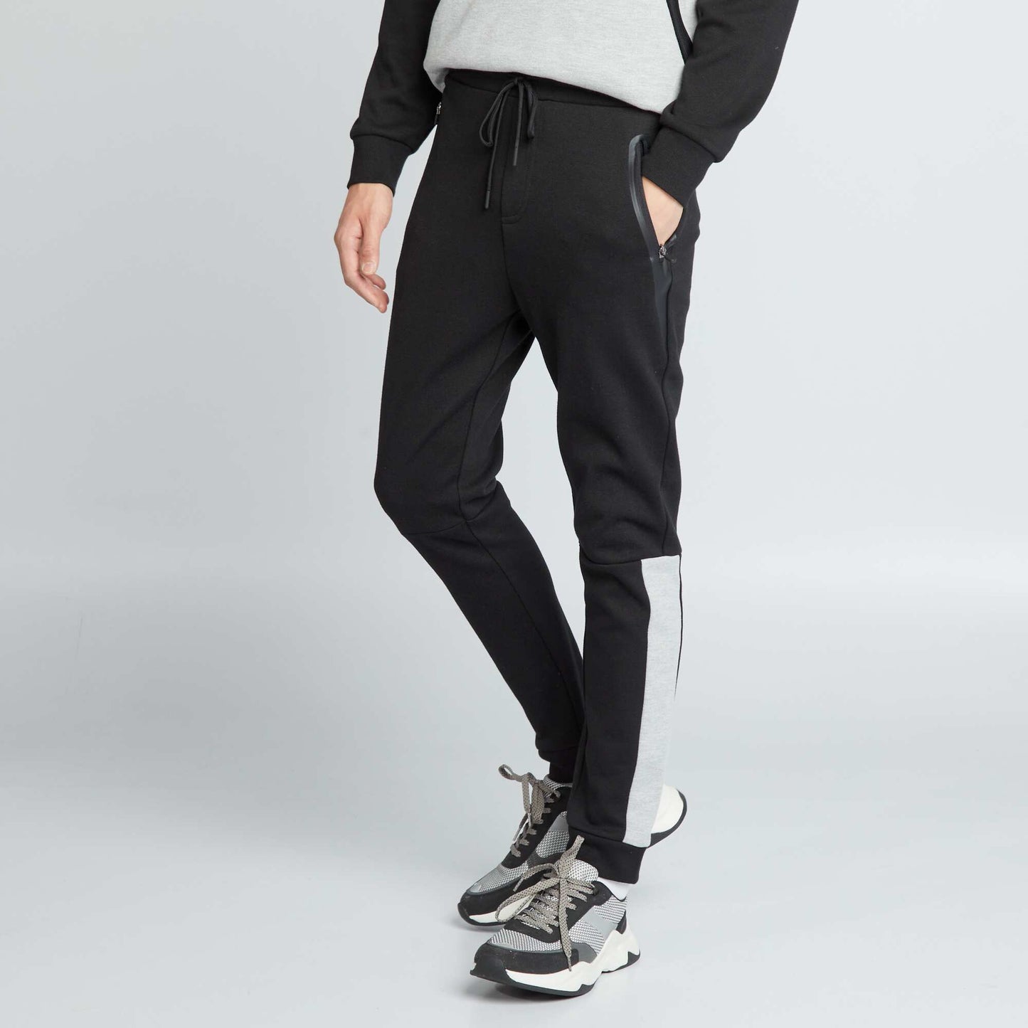 Pantalón de jogging de piqué de algodón Negro
