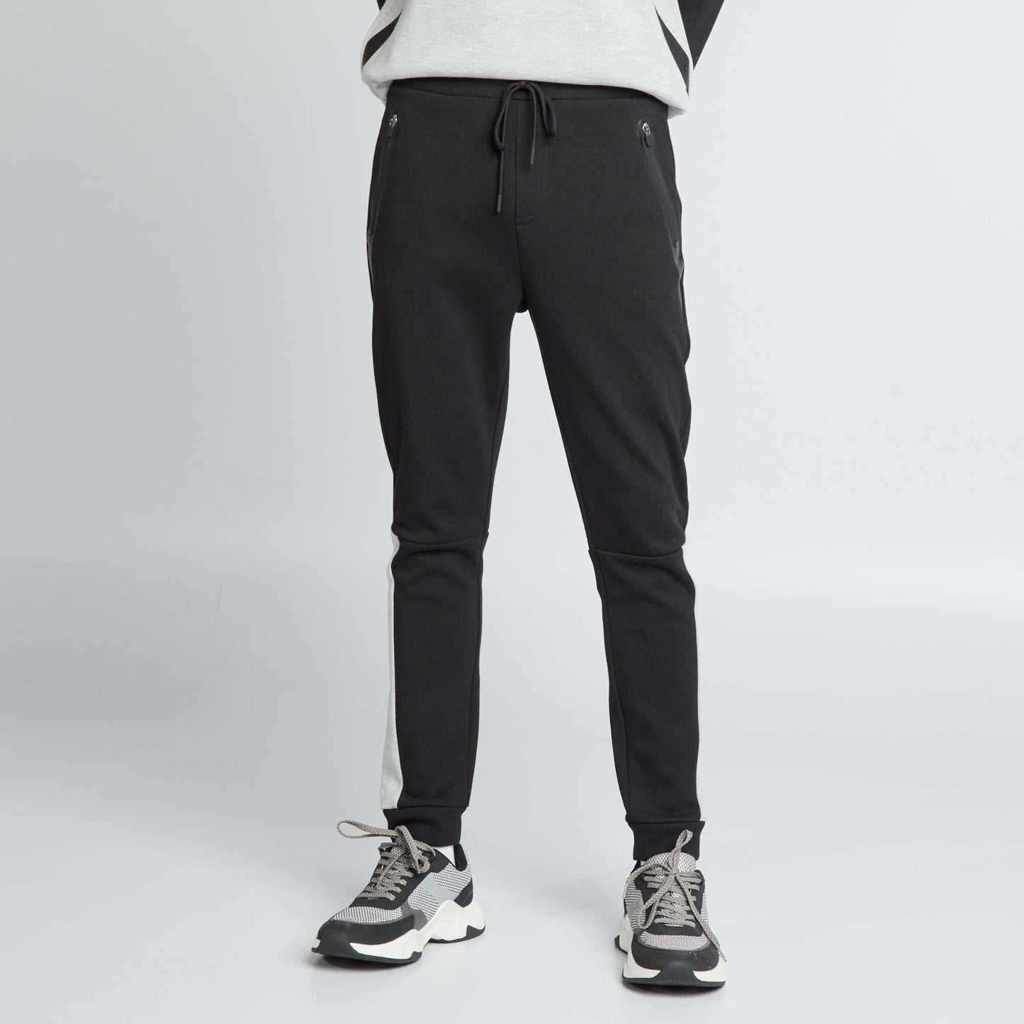 Pantalón de jogging de piqué de algodón Negro
