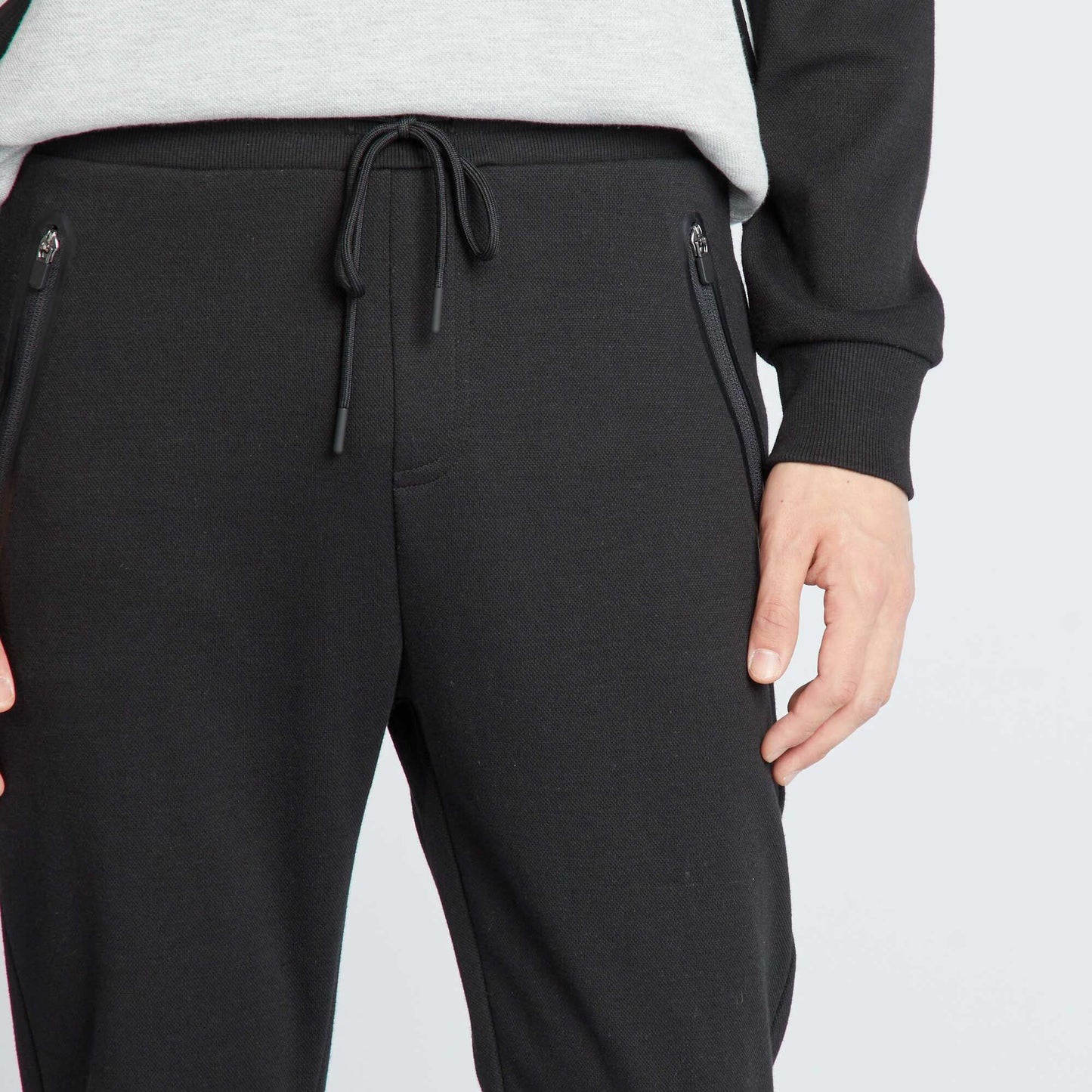 Pantalón de jogging de piqué de algodón Negro