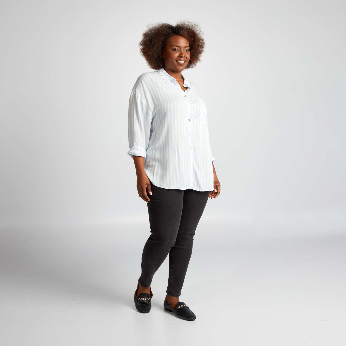 Jegging regular elástico de tiro alto NEGRO