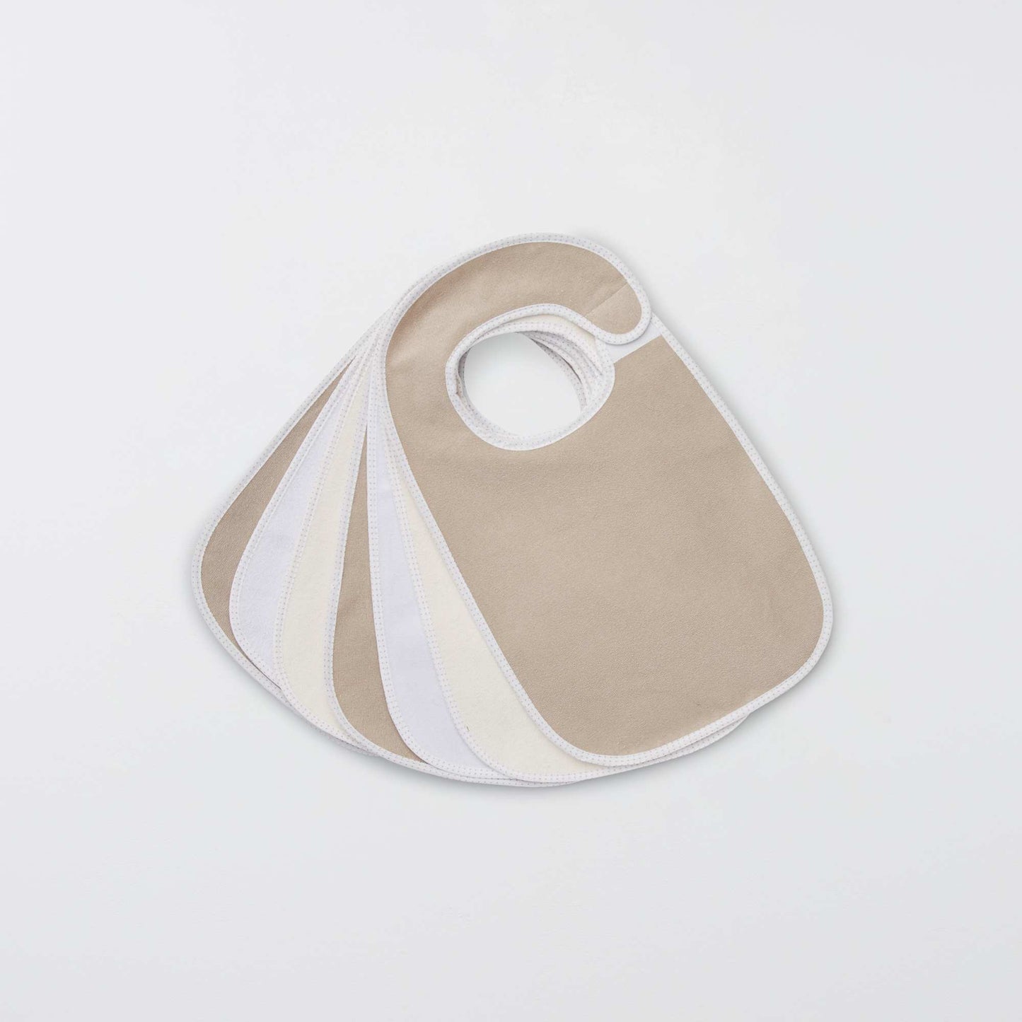 Pack de 7 baberos de rizo forrados MARRON