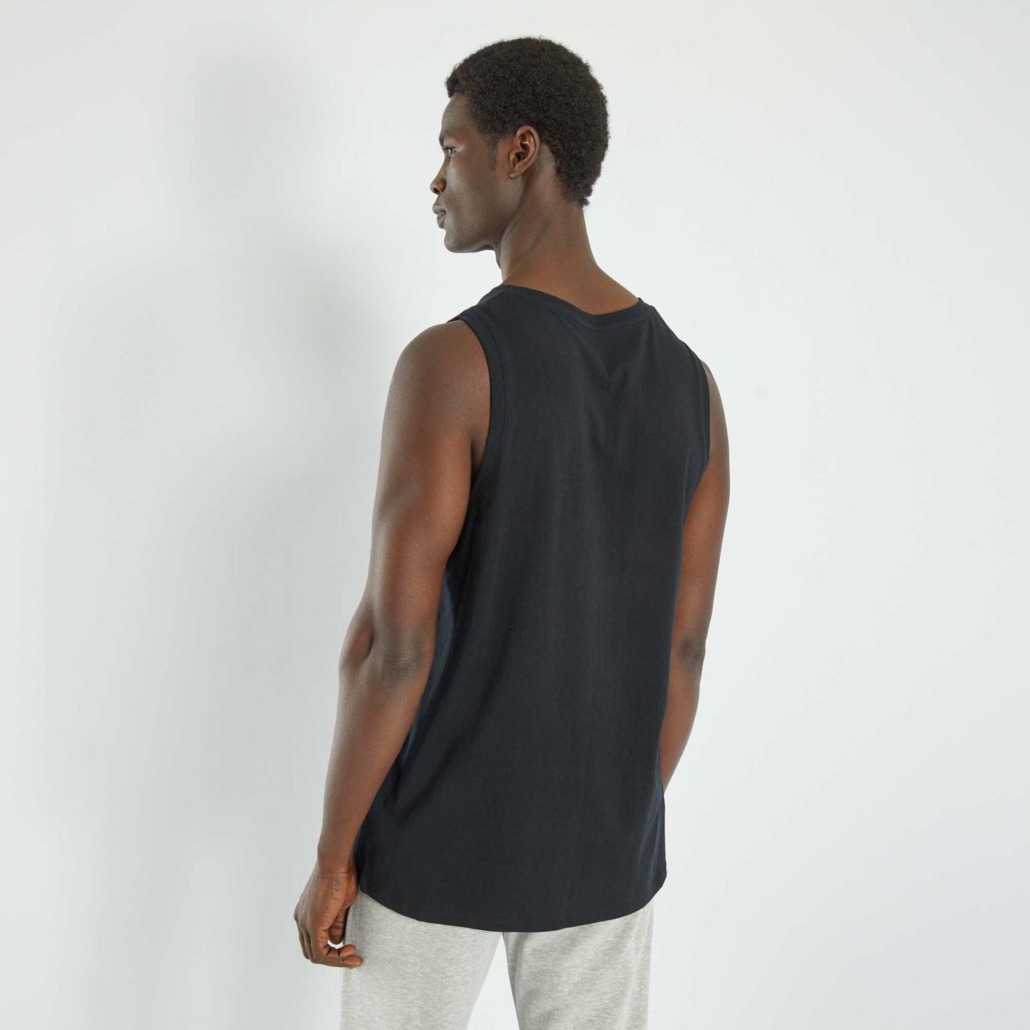 Camiseta de pijama lisa de tirantes Negro
