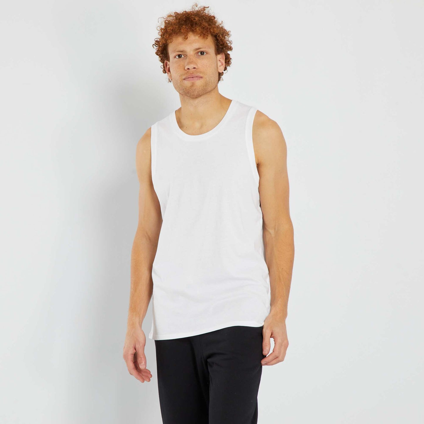 Camiseta de pijama lisa de tirantes Blanco