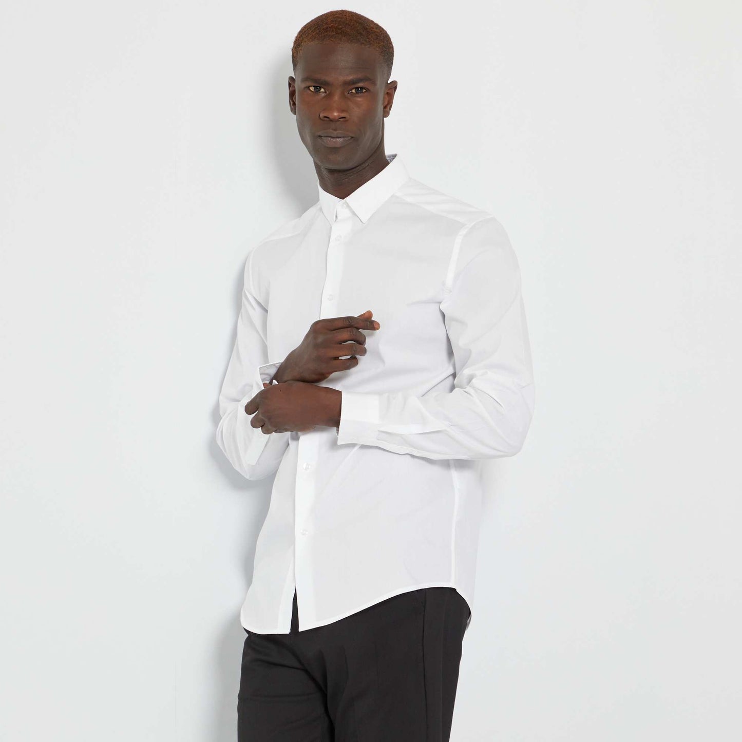 Camisa recta blanca blanco