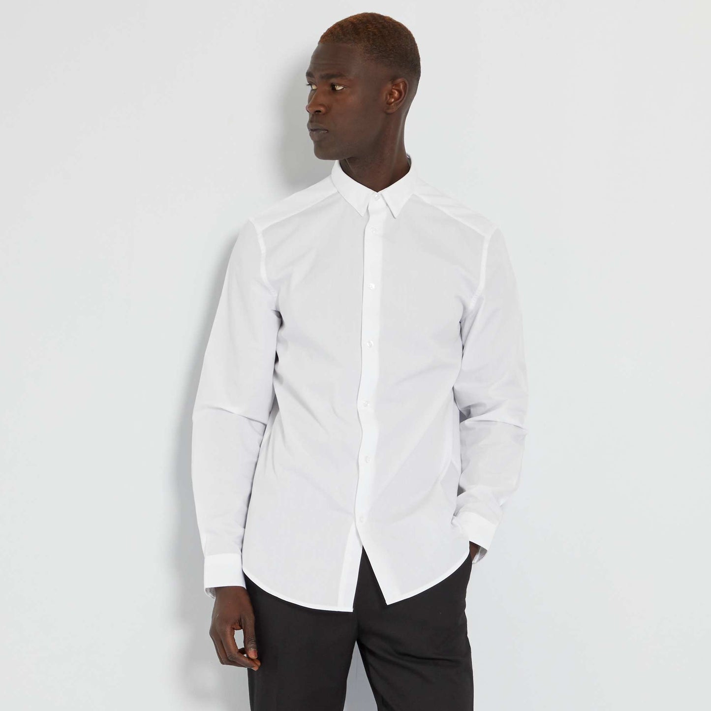Camisa recta blanca blanco