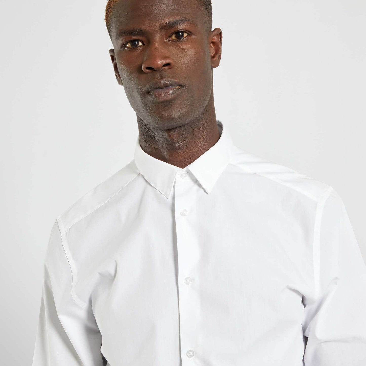 Camisa recta blanca blanco