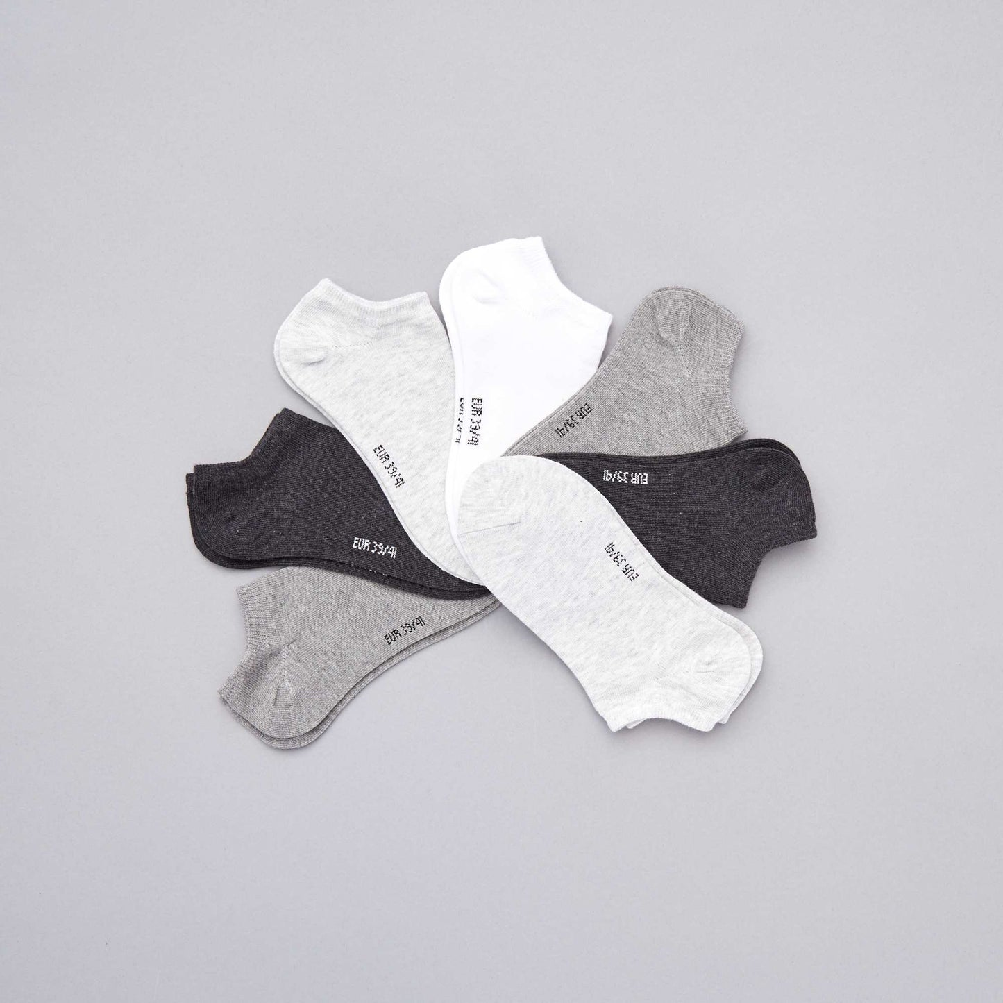 Pack de 7 pares de medias invisibles gris