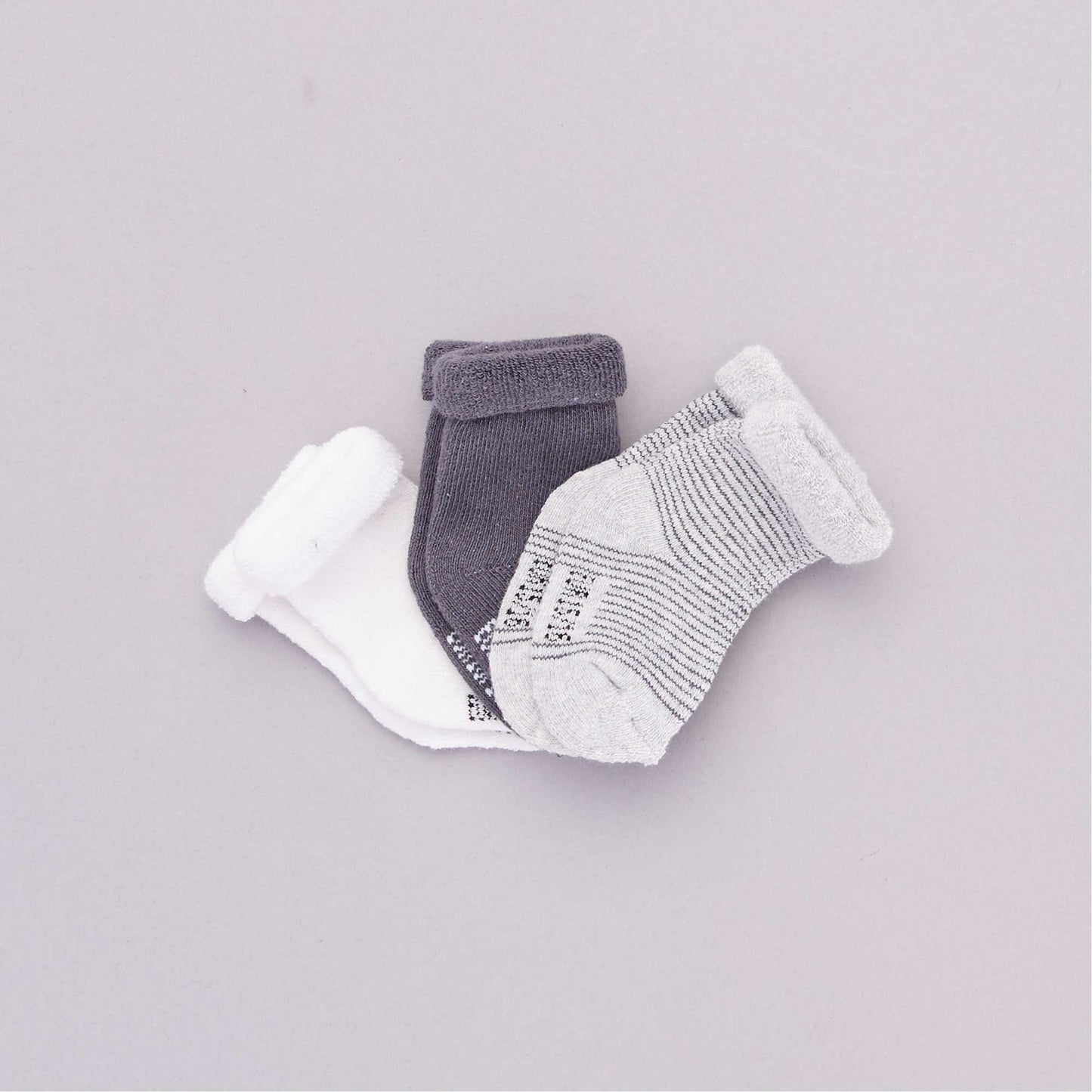 Pack de 3 pares de medias para bebé GRIS