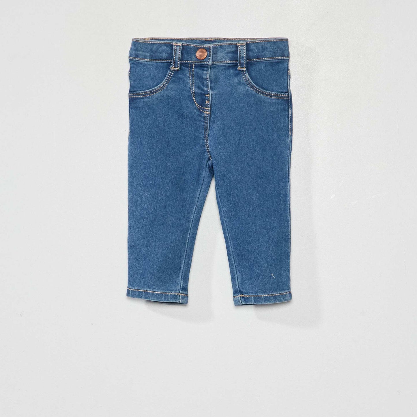 Jean slim elástico con cintura ajustable AZUL