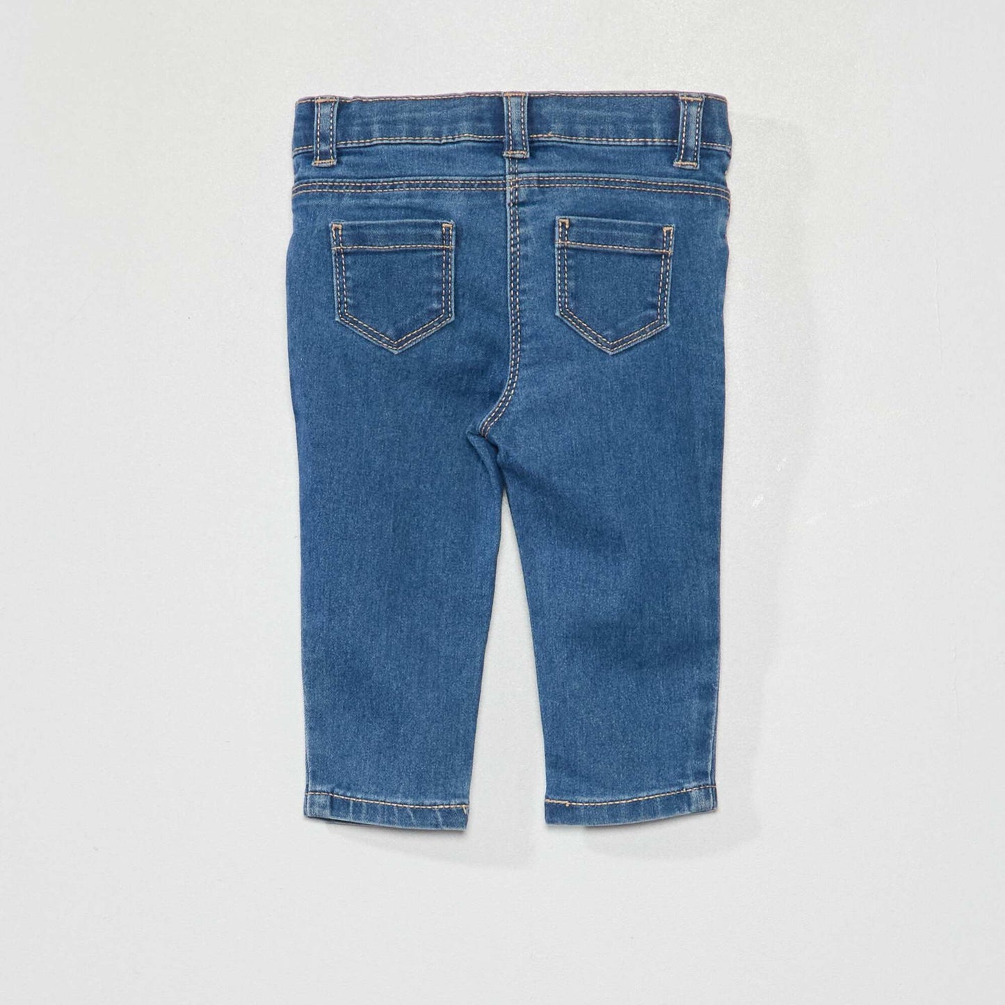 Jean slim elástico con cintura ajustable AZUL