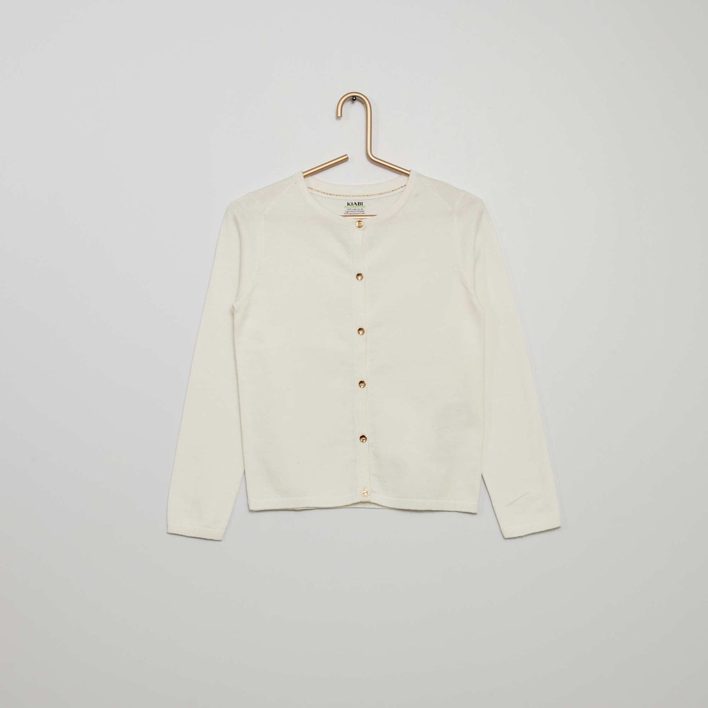 Chaqueta de punto fino blanco nieve