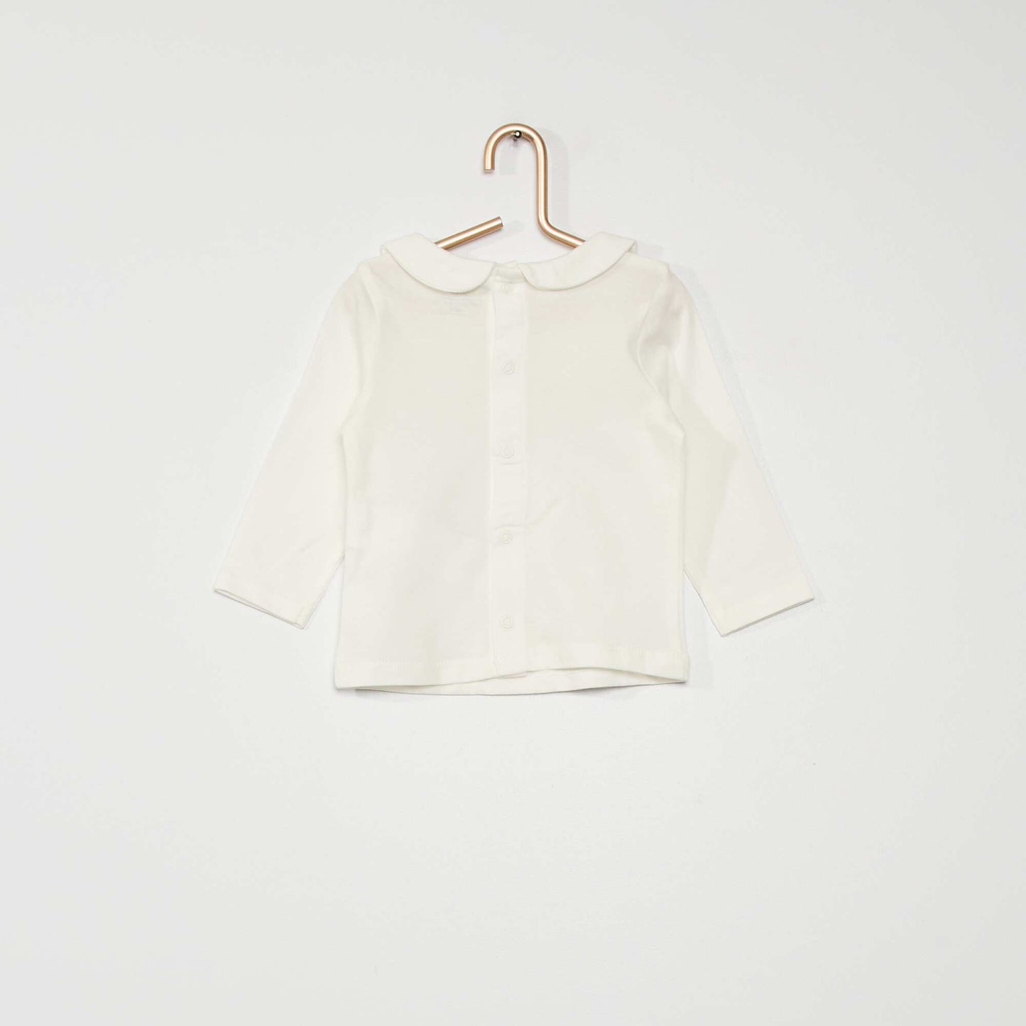 Camiseta con cuello bebé blanco nieve