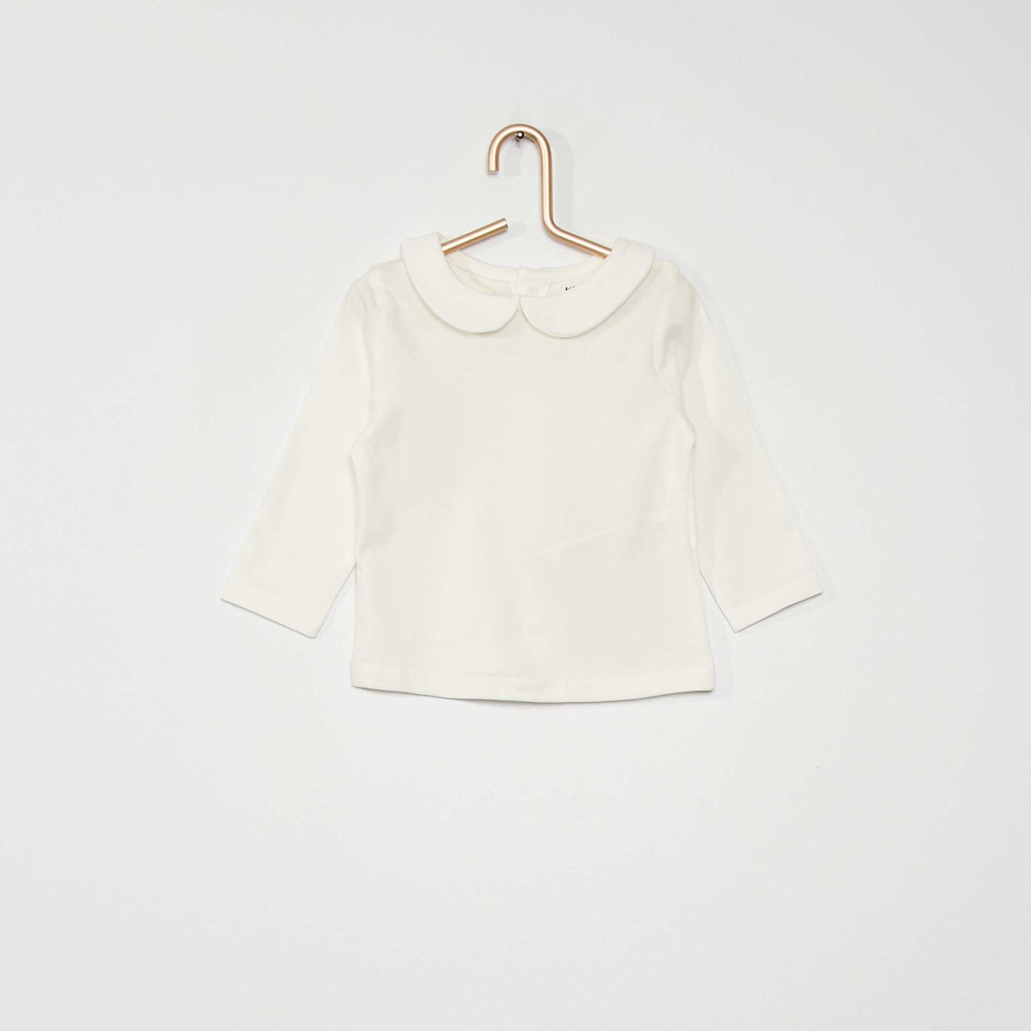 Camiseta con cuello bebé blanco nieve
