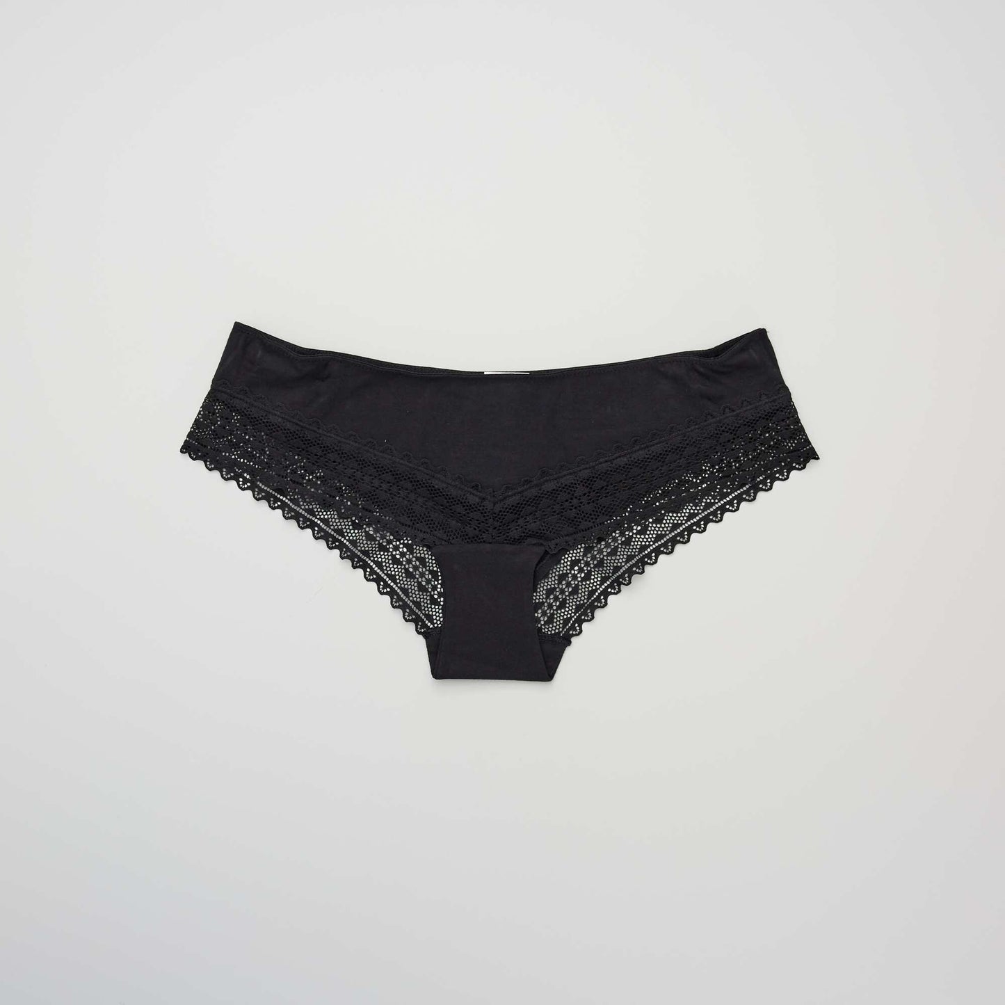 Pack de 3 culottes de algodón y encaje NEGRO