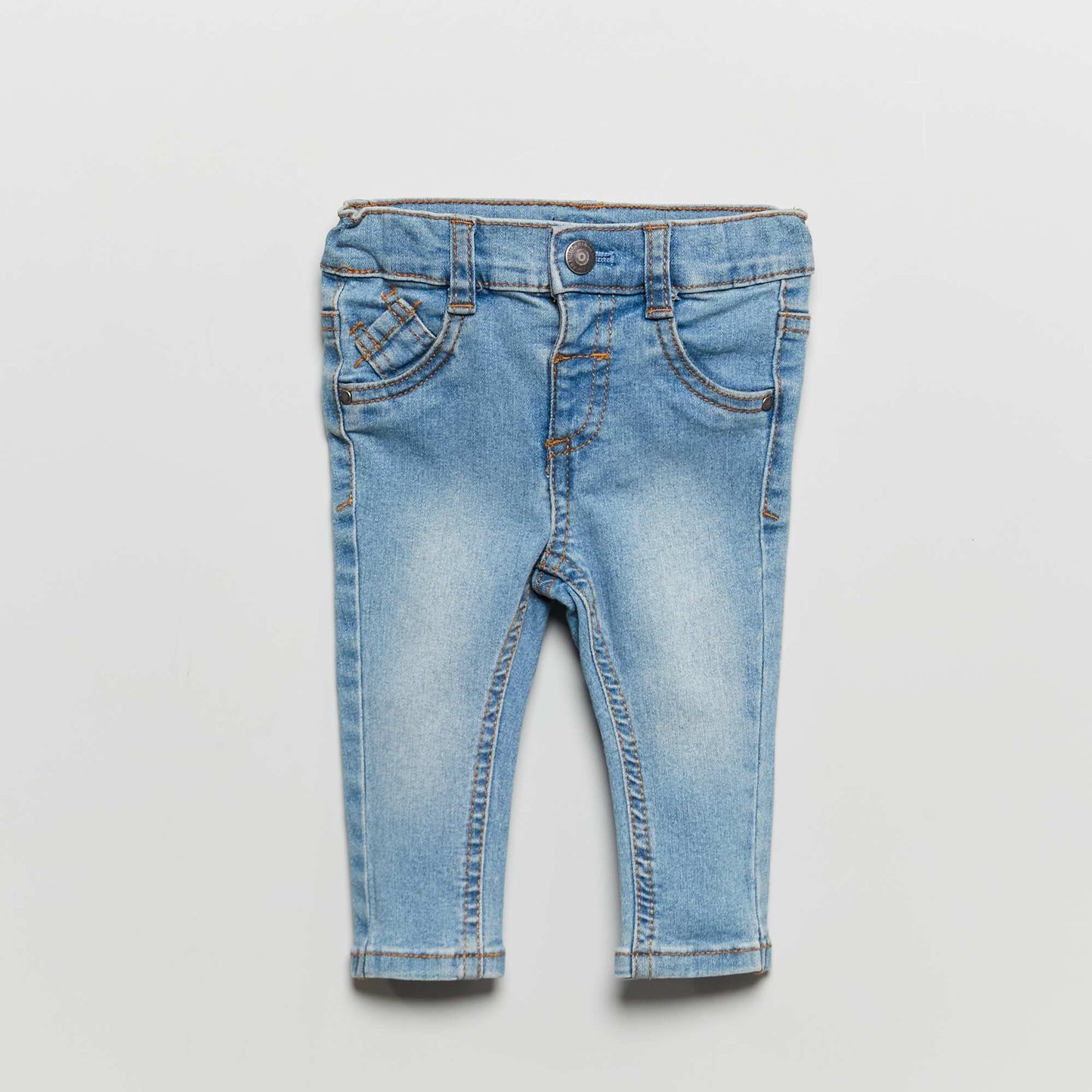 Jean slim elástico con cintura ajustable AZUL