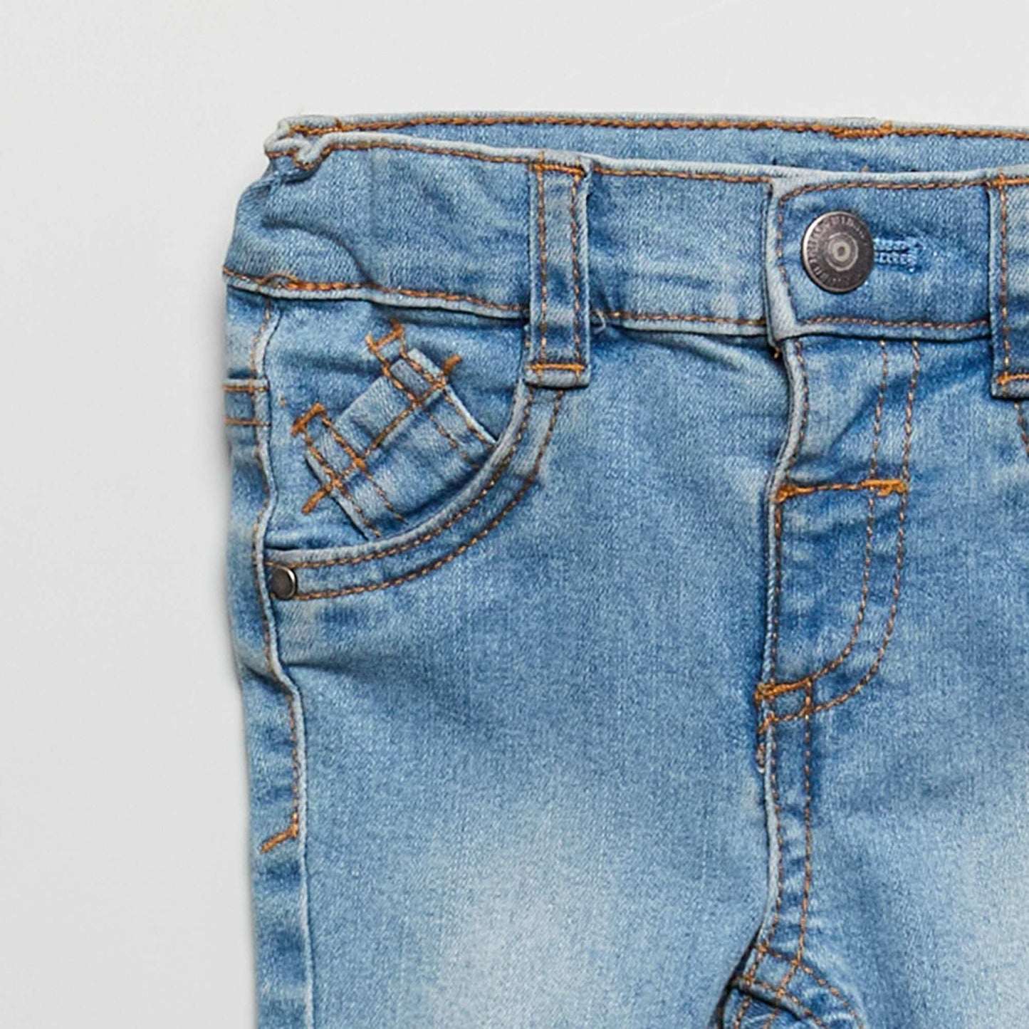 Jean slim elástico con cintura ajustable AZUL