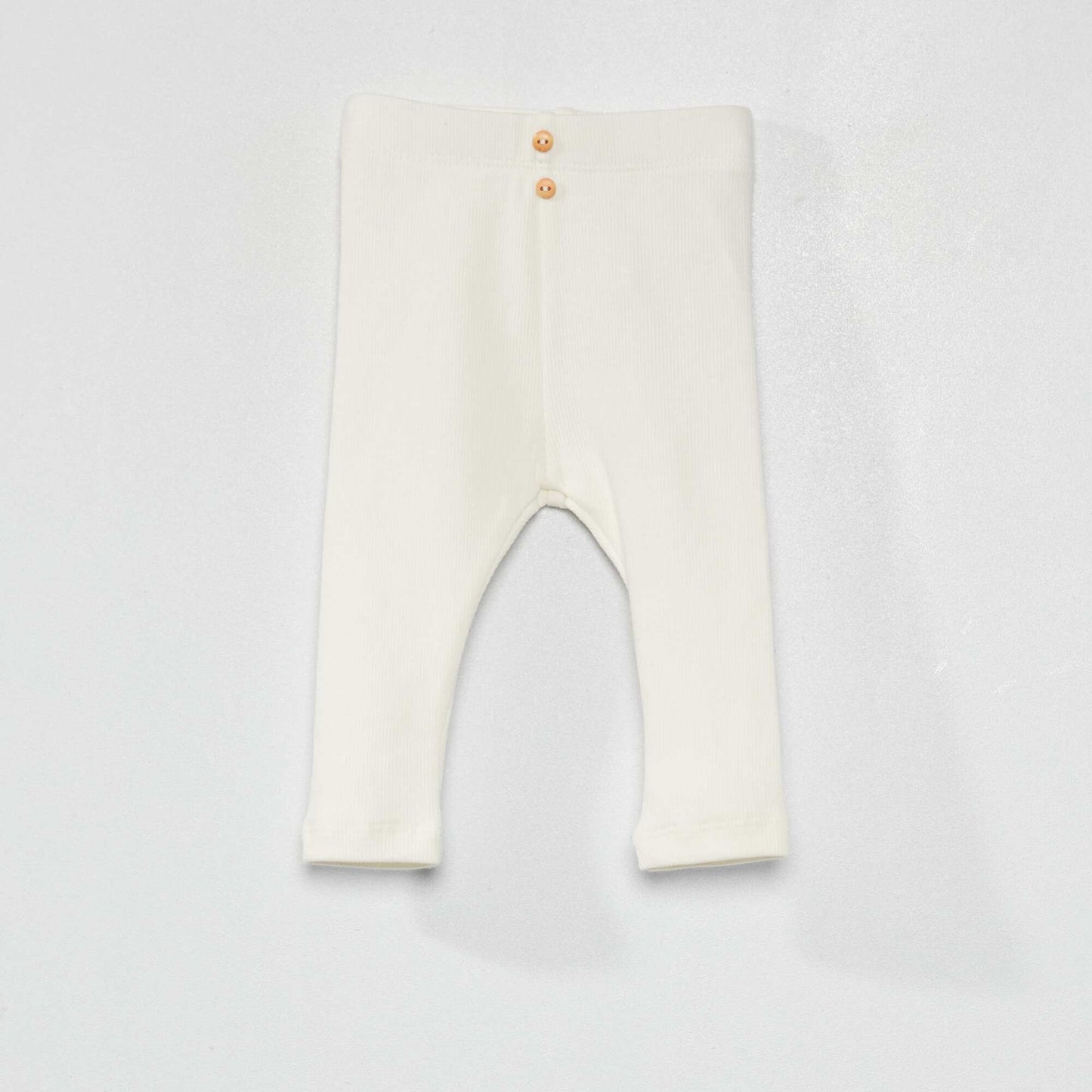 Legging liso de punto de canal Blanco