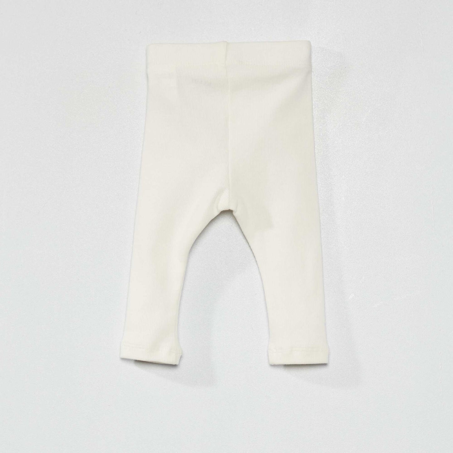 Legging liso de punto de canal Blanco