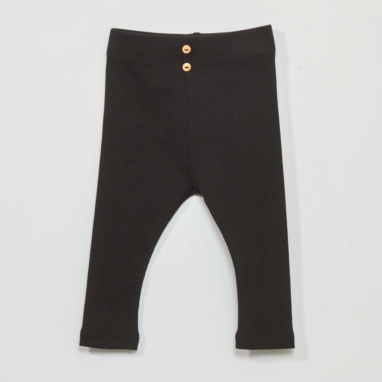 Legging liso de punto de canal NEGRO